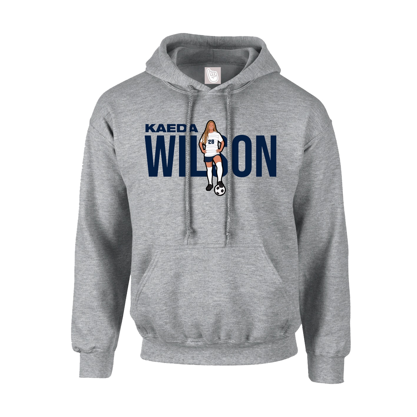 Hoodie — Player Name in Grey