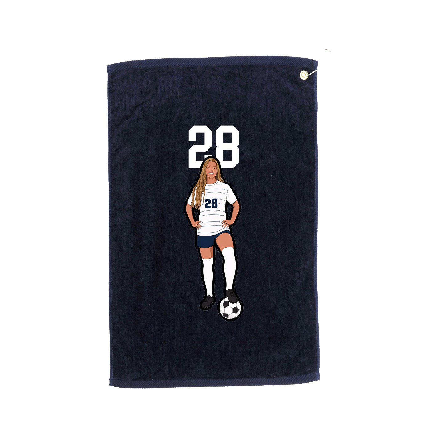 Golf Towel — Number Top in Navy