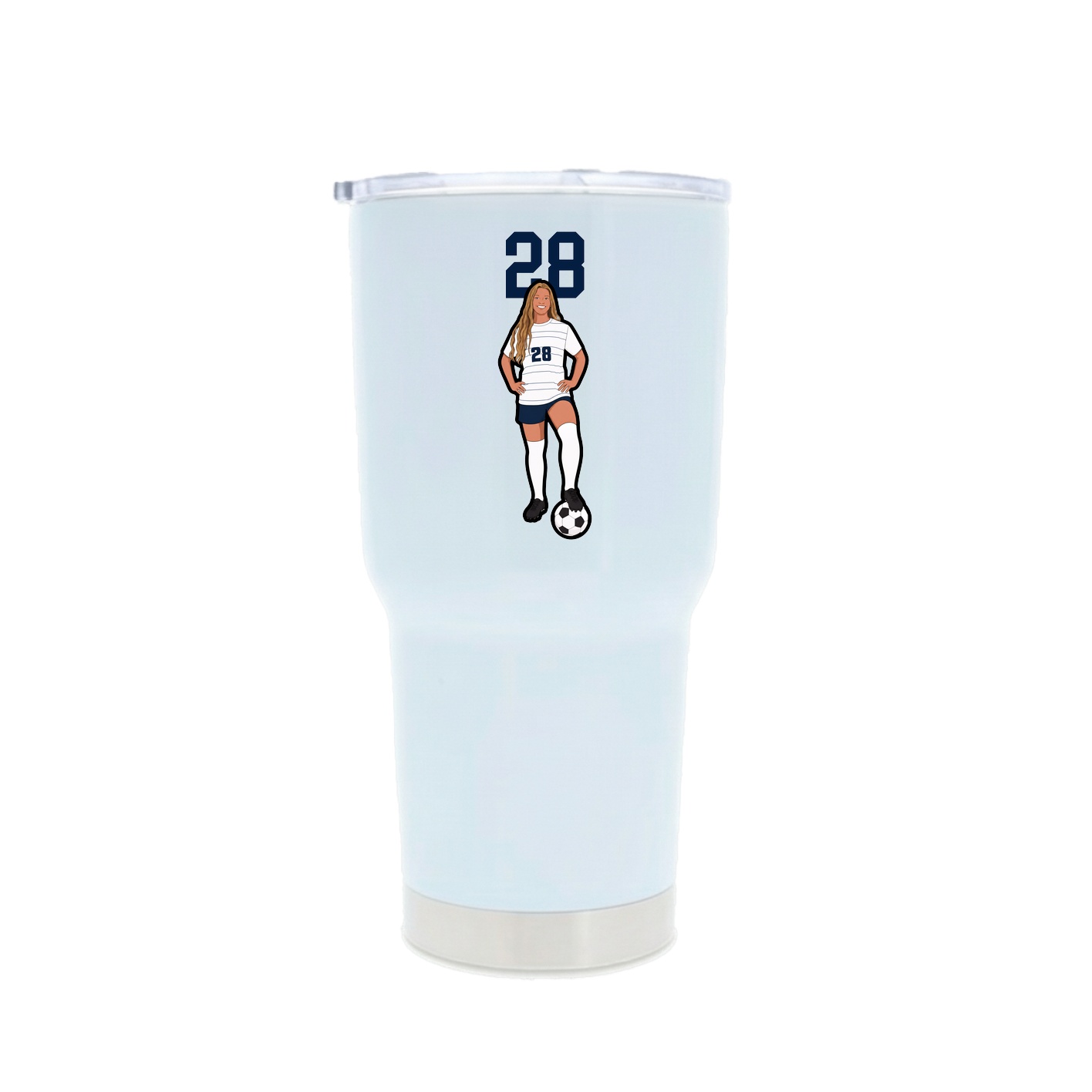 30oz Stainless Steel Tumbler — Number Top in White