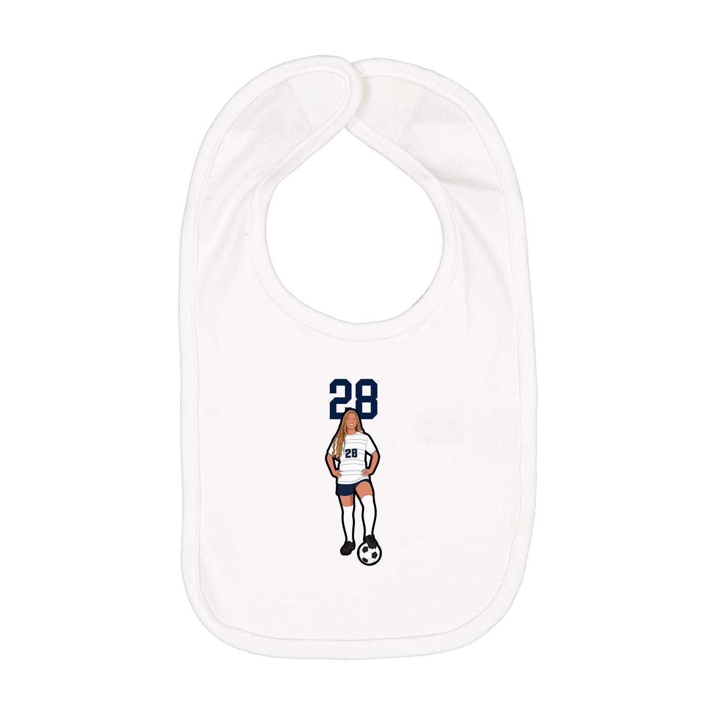 Infant Bib — Number Top in White
