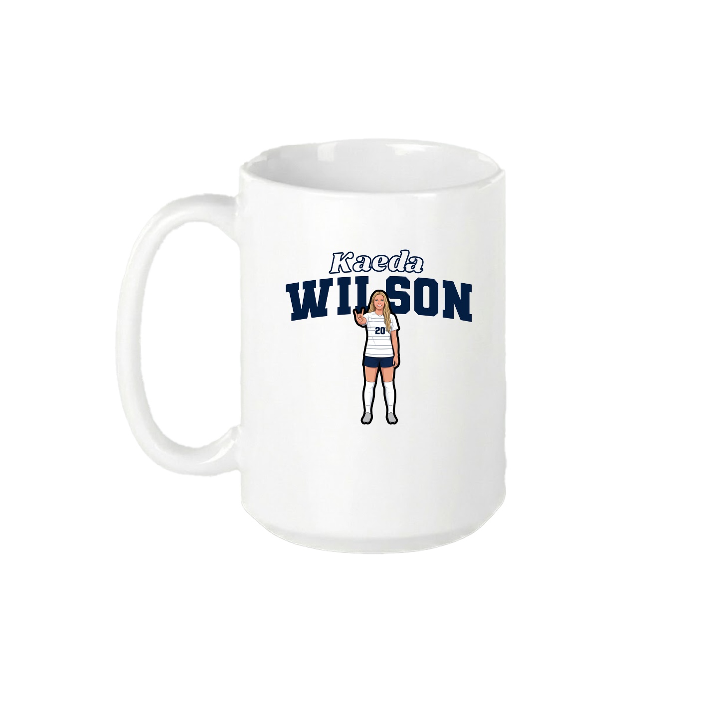 15oz Coffee Mug — Name Arch in White