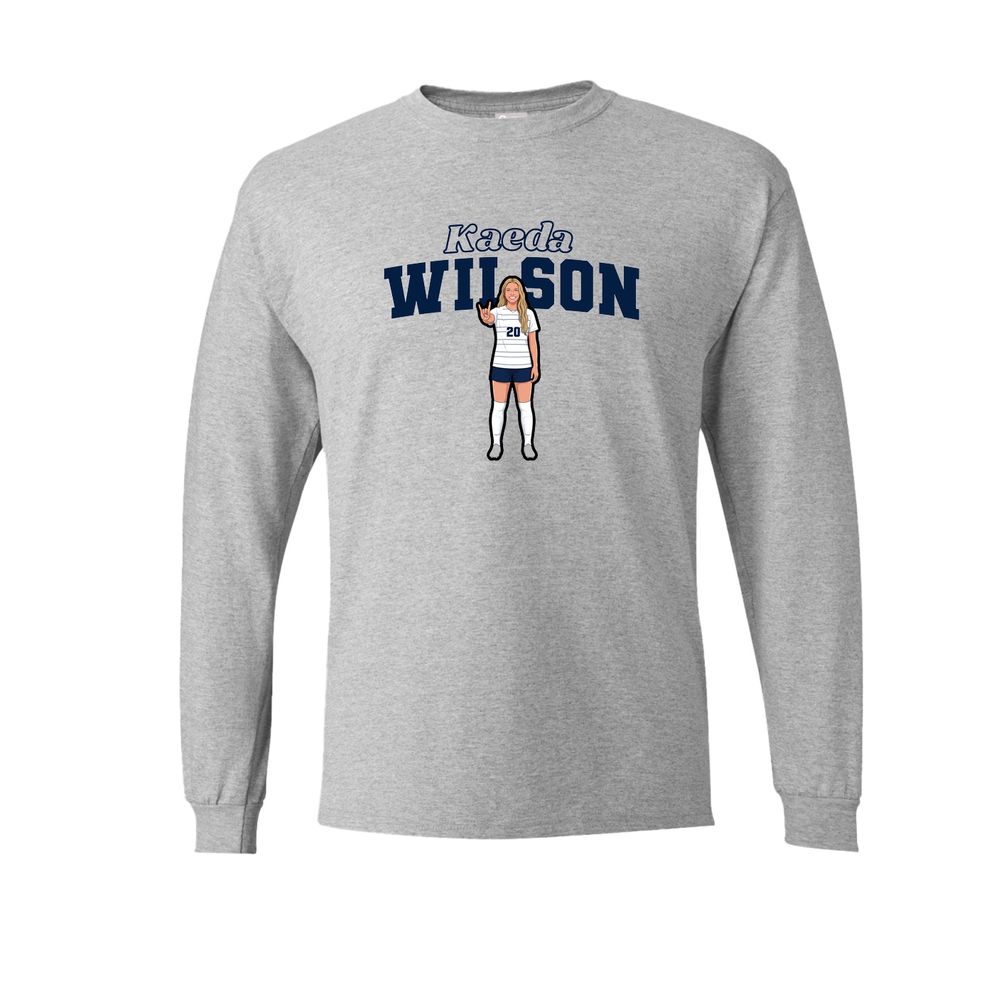 Long Sleeve Tee — Name Arch in Grey