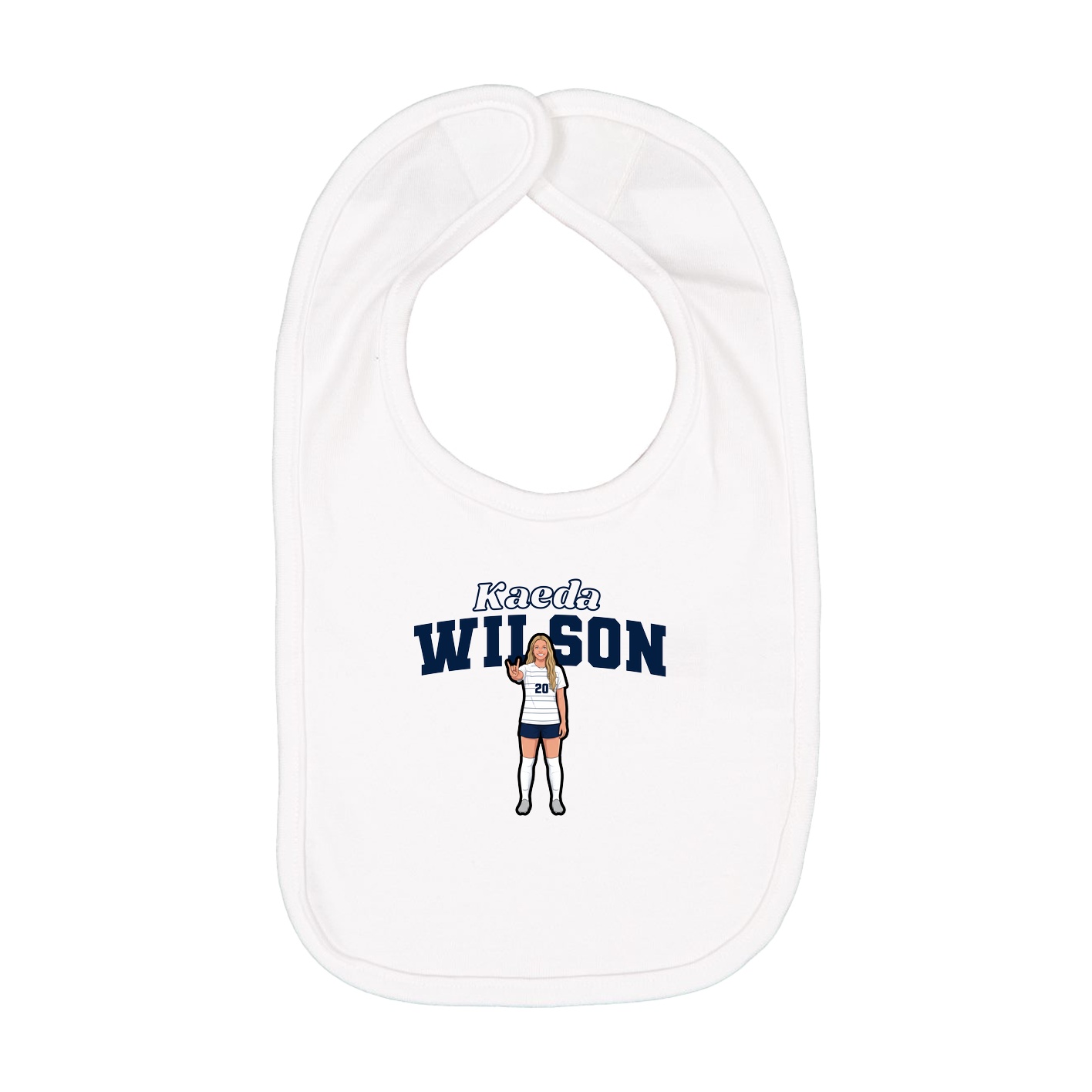 Infant Bib — Name Arch in White