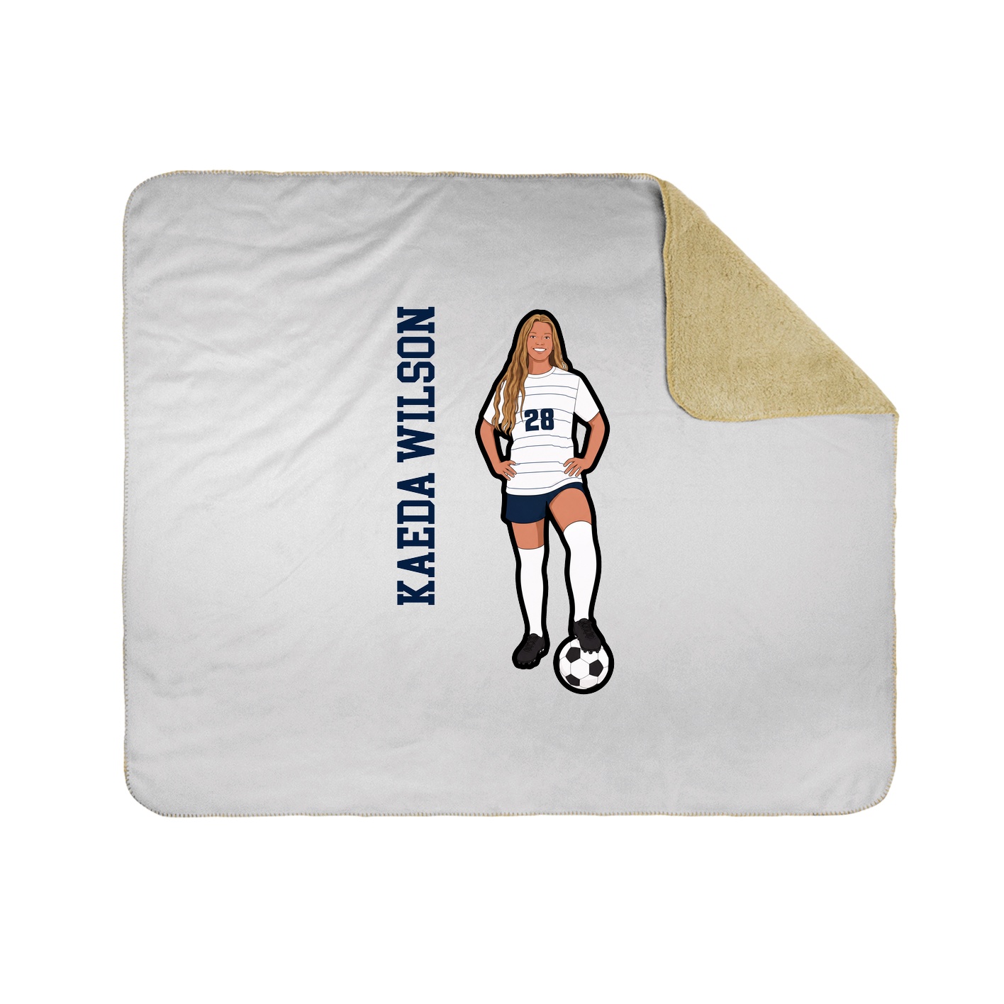 Throw Blanket — Name Vertical in White
