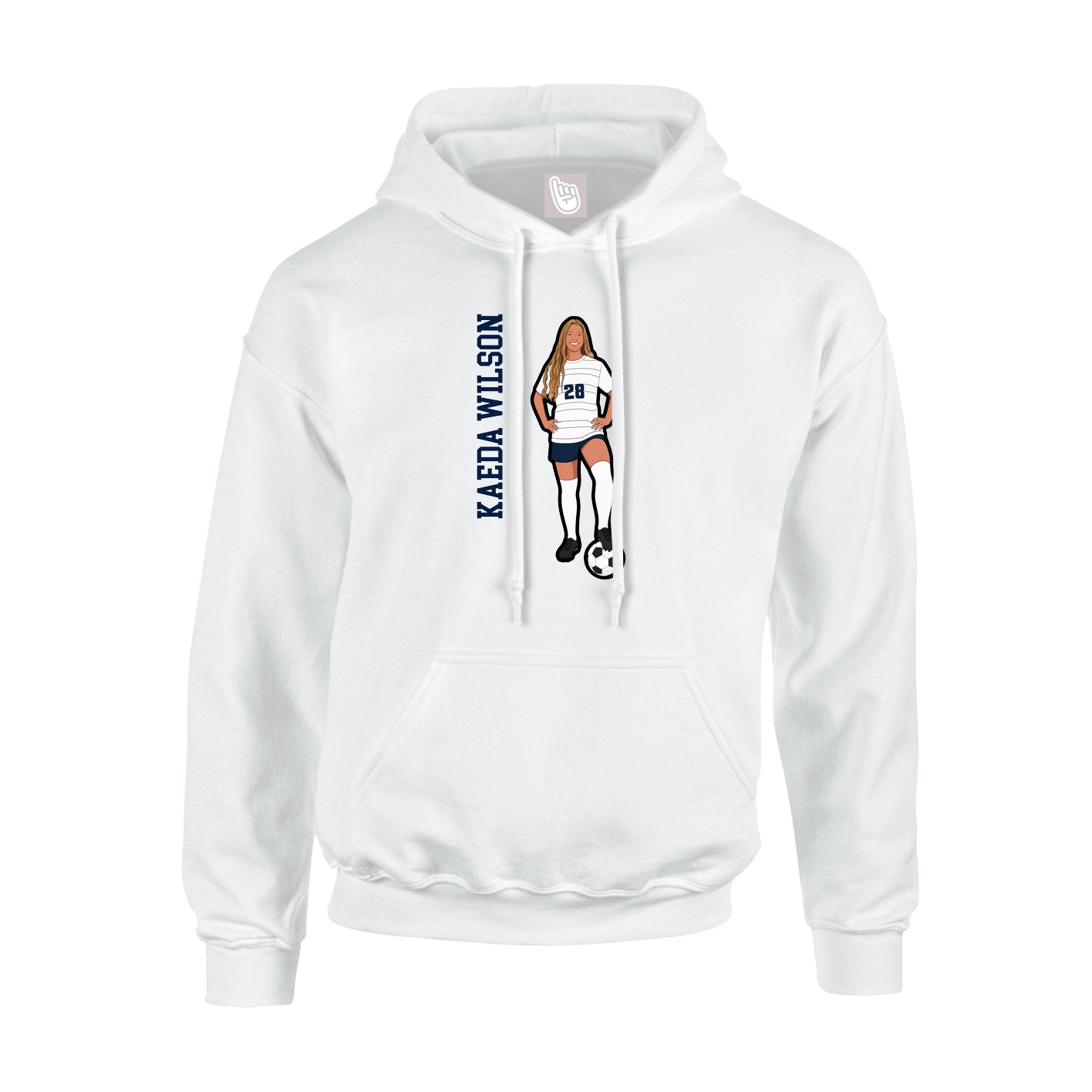 Hoodie — Name Vertical in White