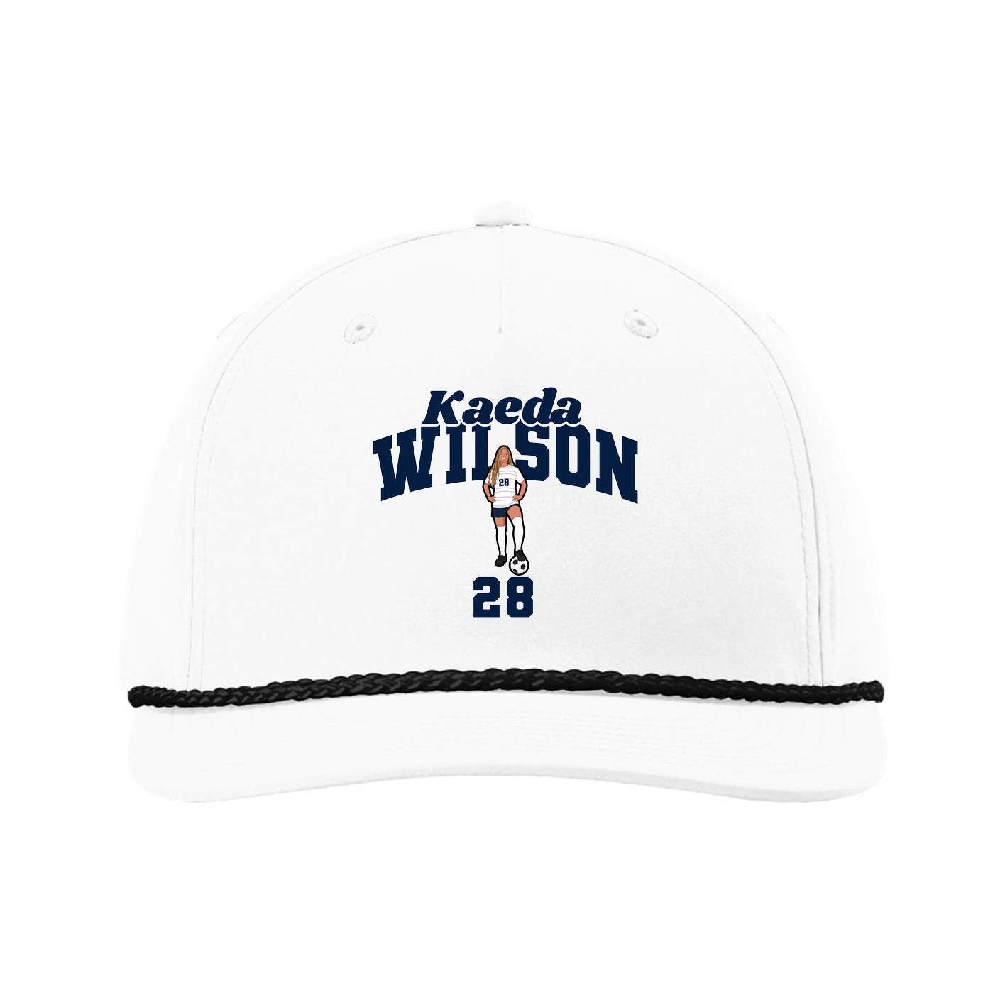 Five-Panel Classic Rope Cap — Signature Arch in White