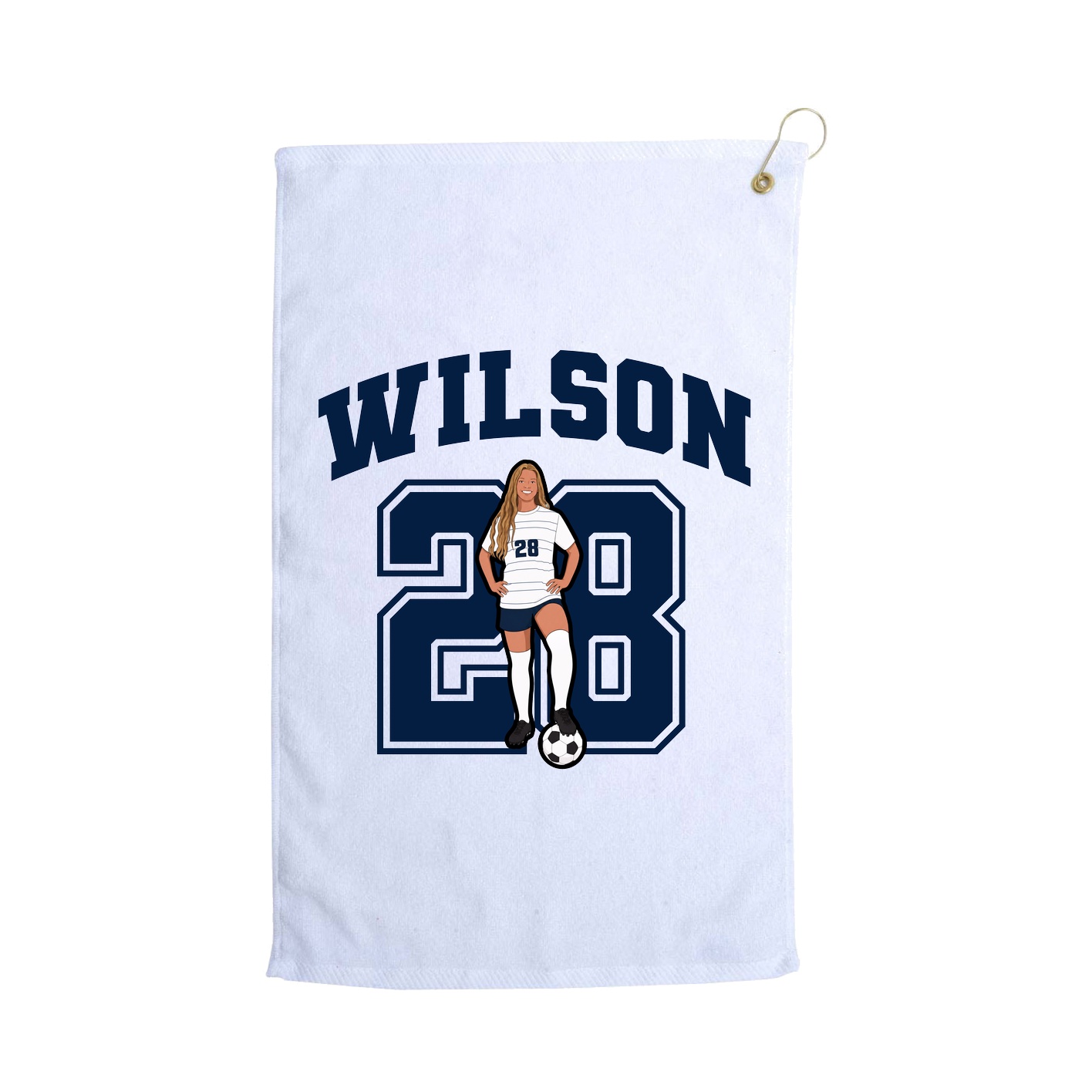 Golf Towel — Number in White