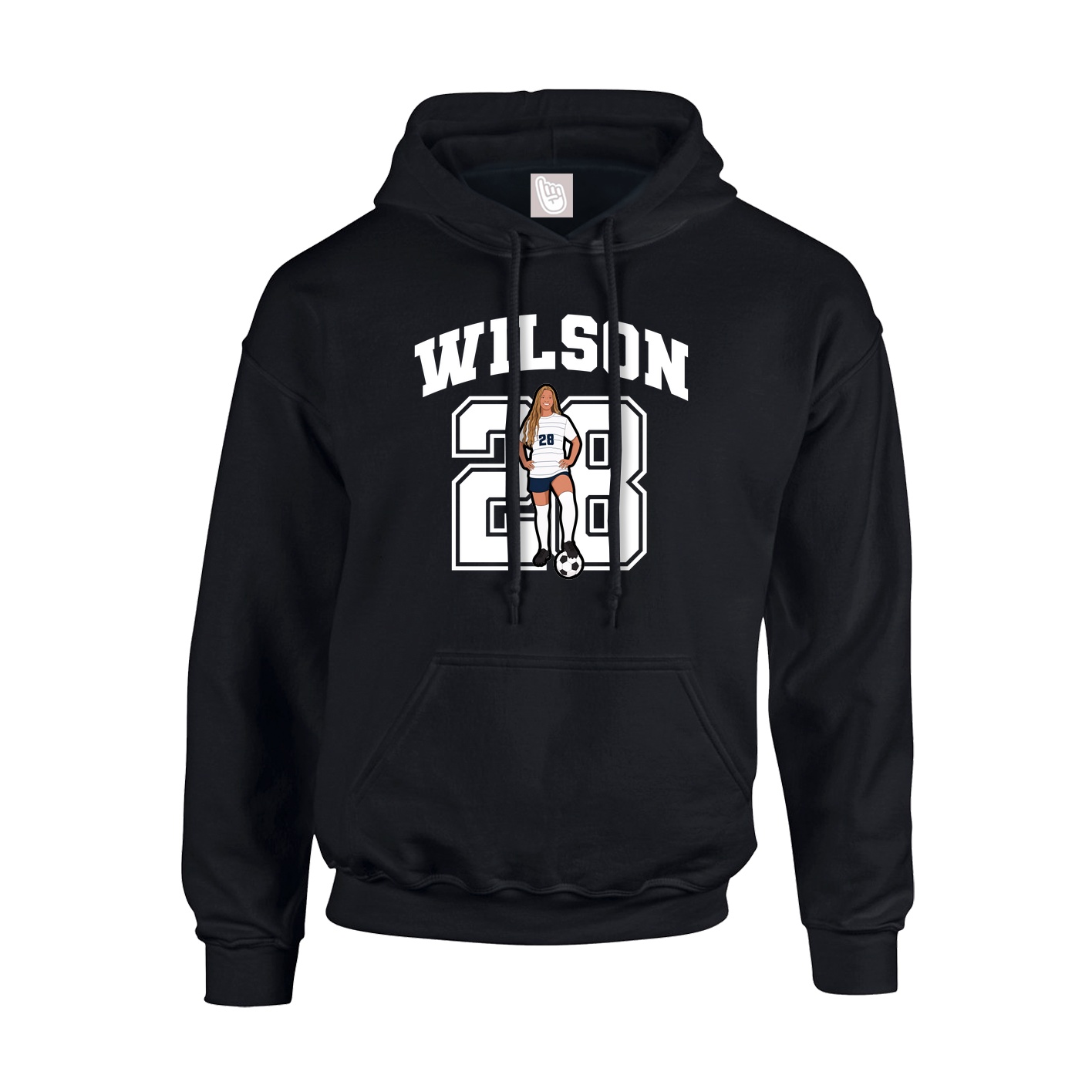 Youth Hoodie — Number in Black