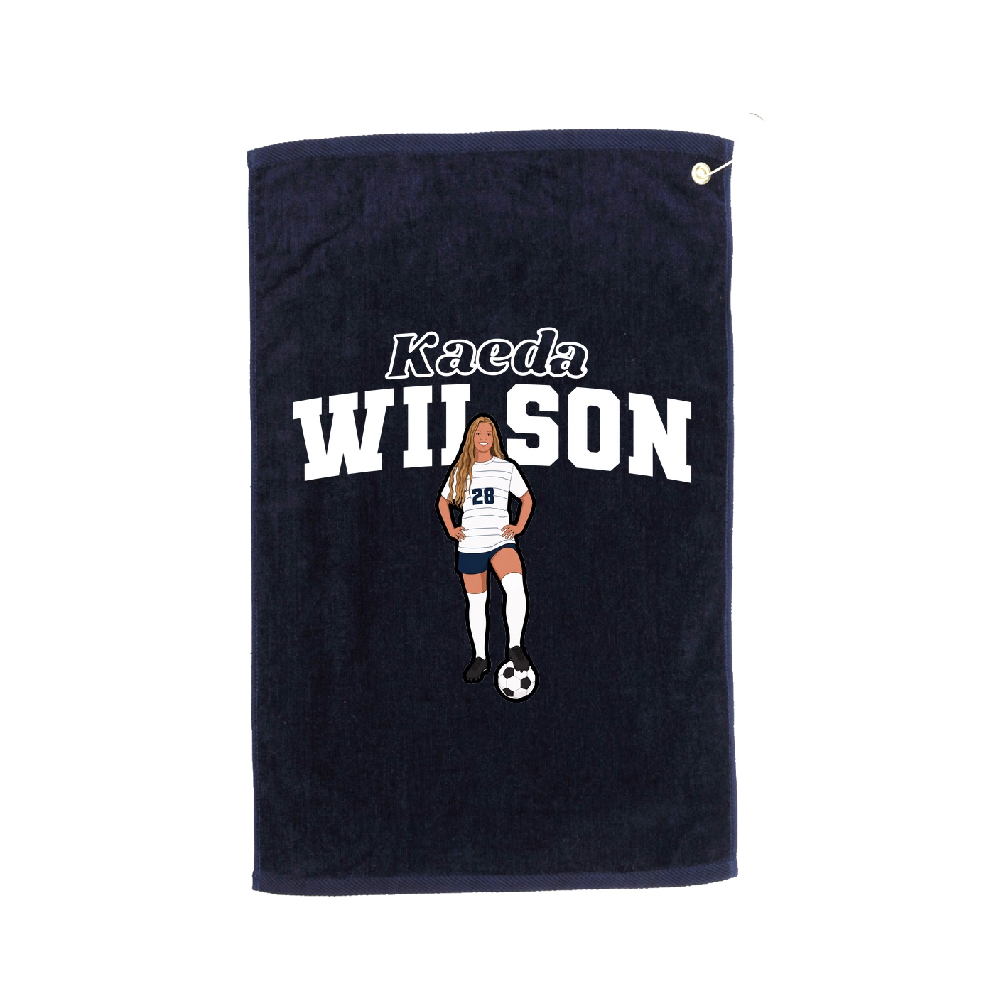 Golf Towel — Name Arch in Navy
