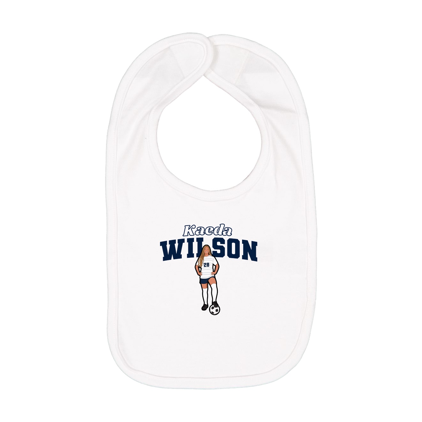 Infant Bib — Name Arch in White