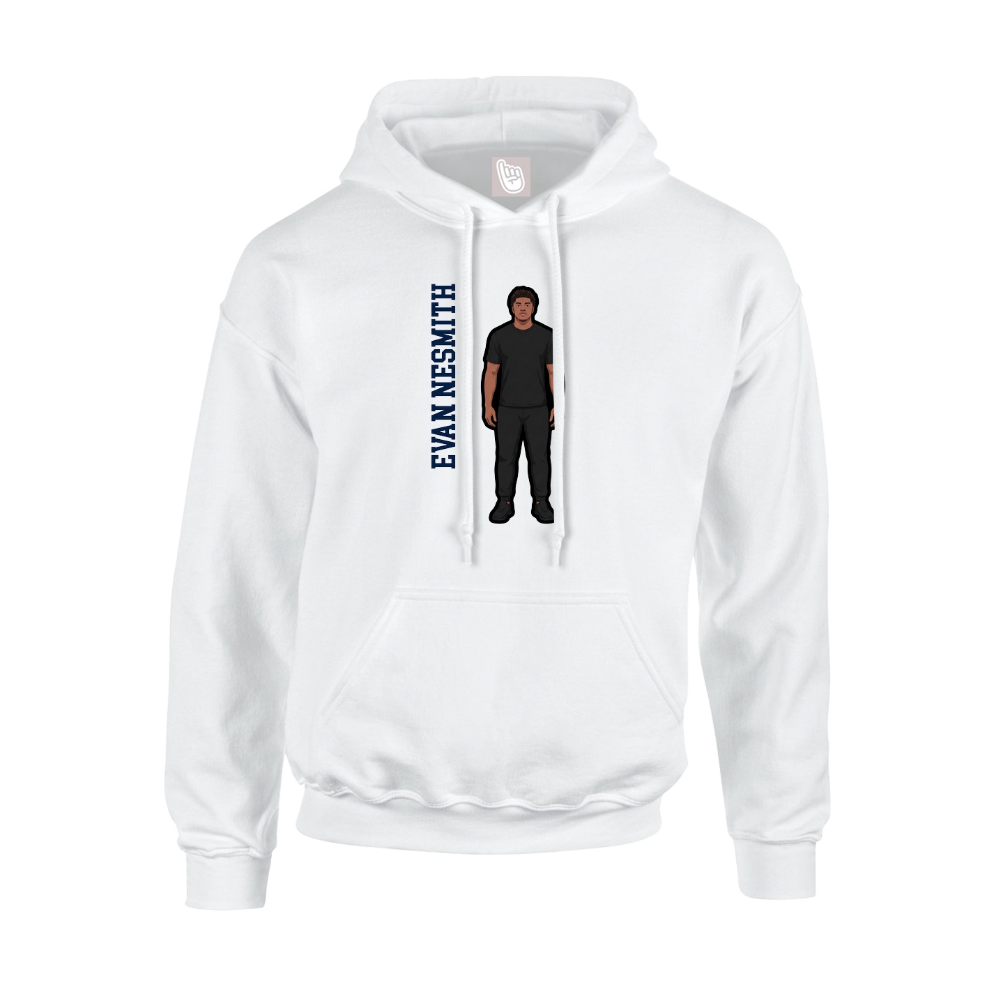 Youth Hoodie — Name Vertical in White