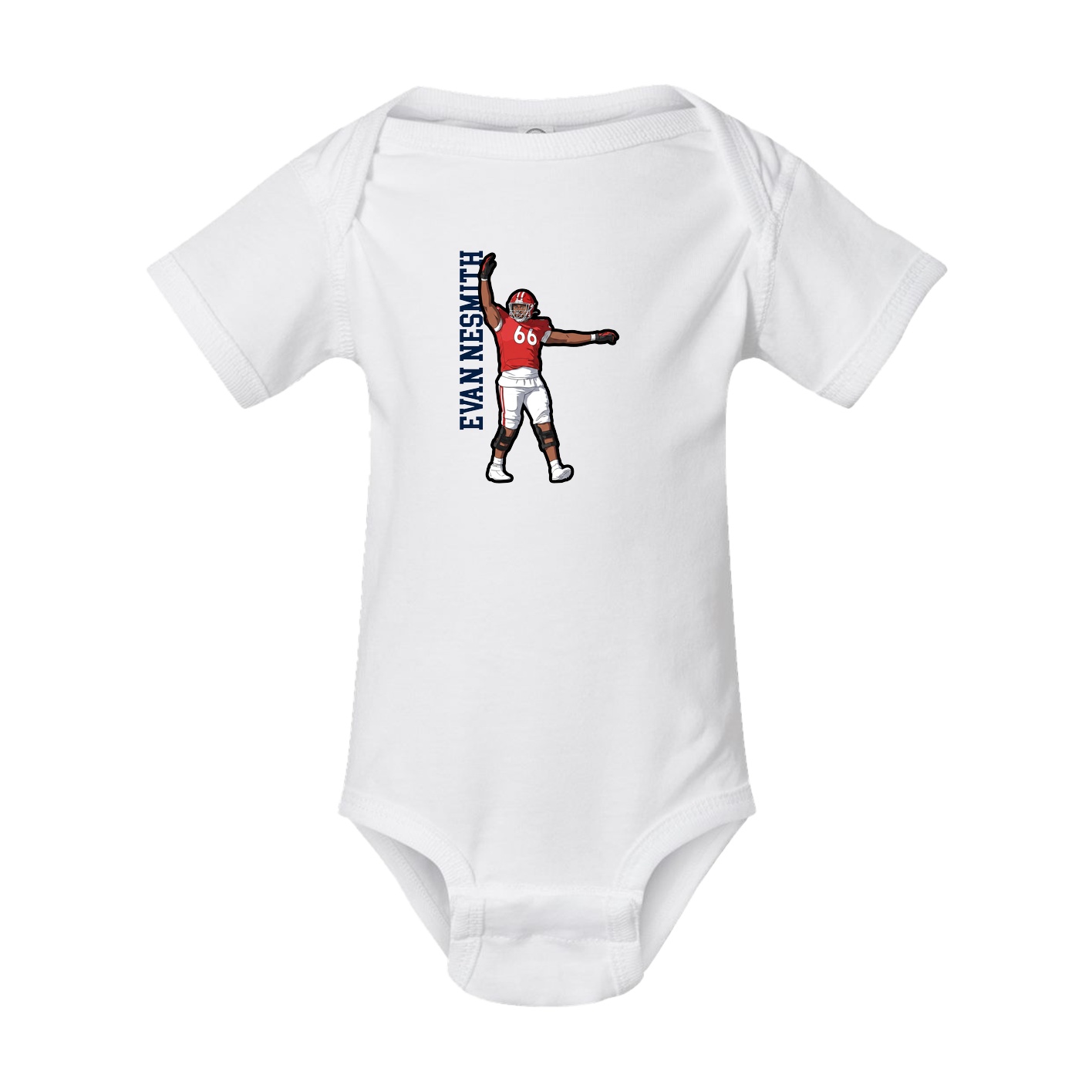 Baby Onesie — Name Vertical in White