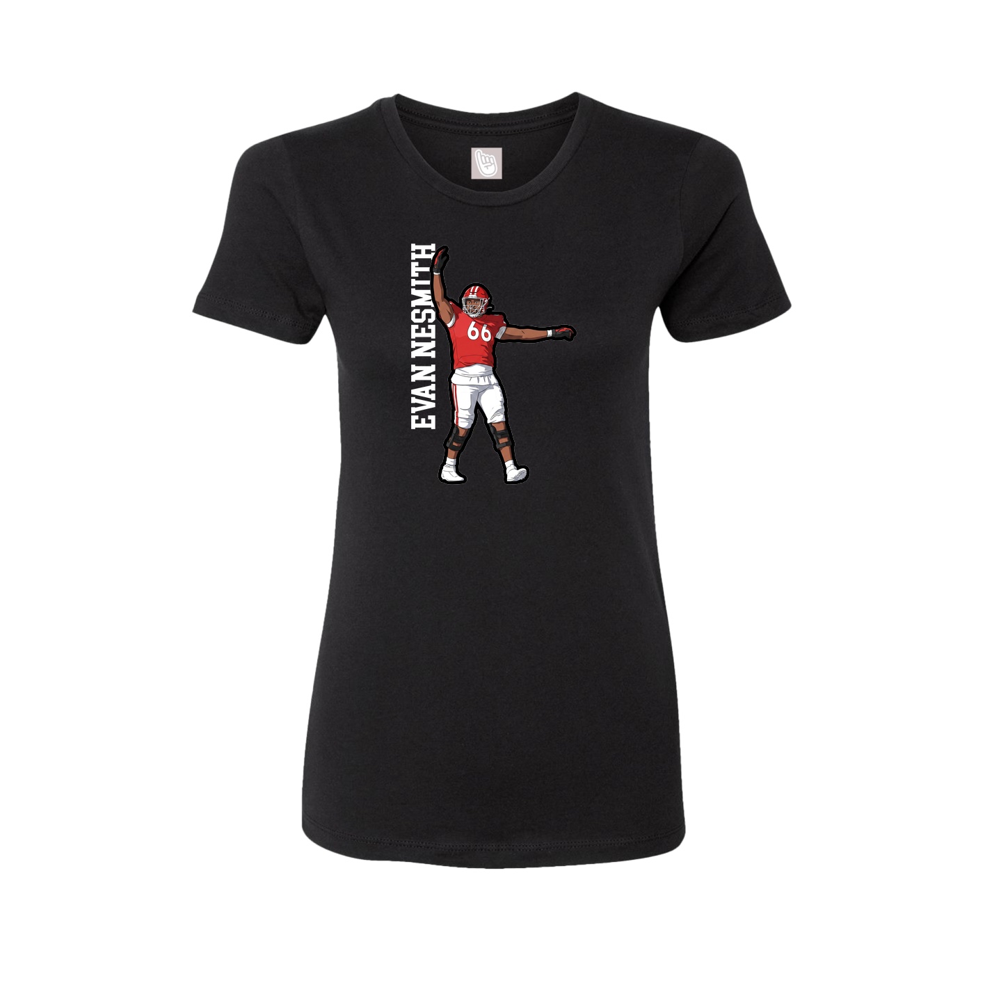 Fitted Women's Tee — Name Vertical in Black