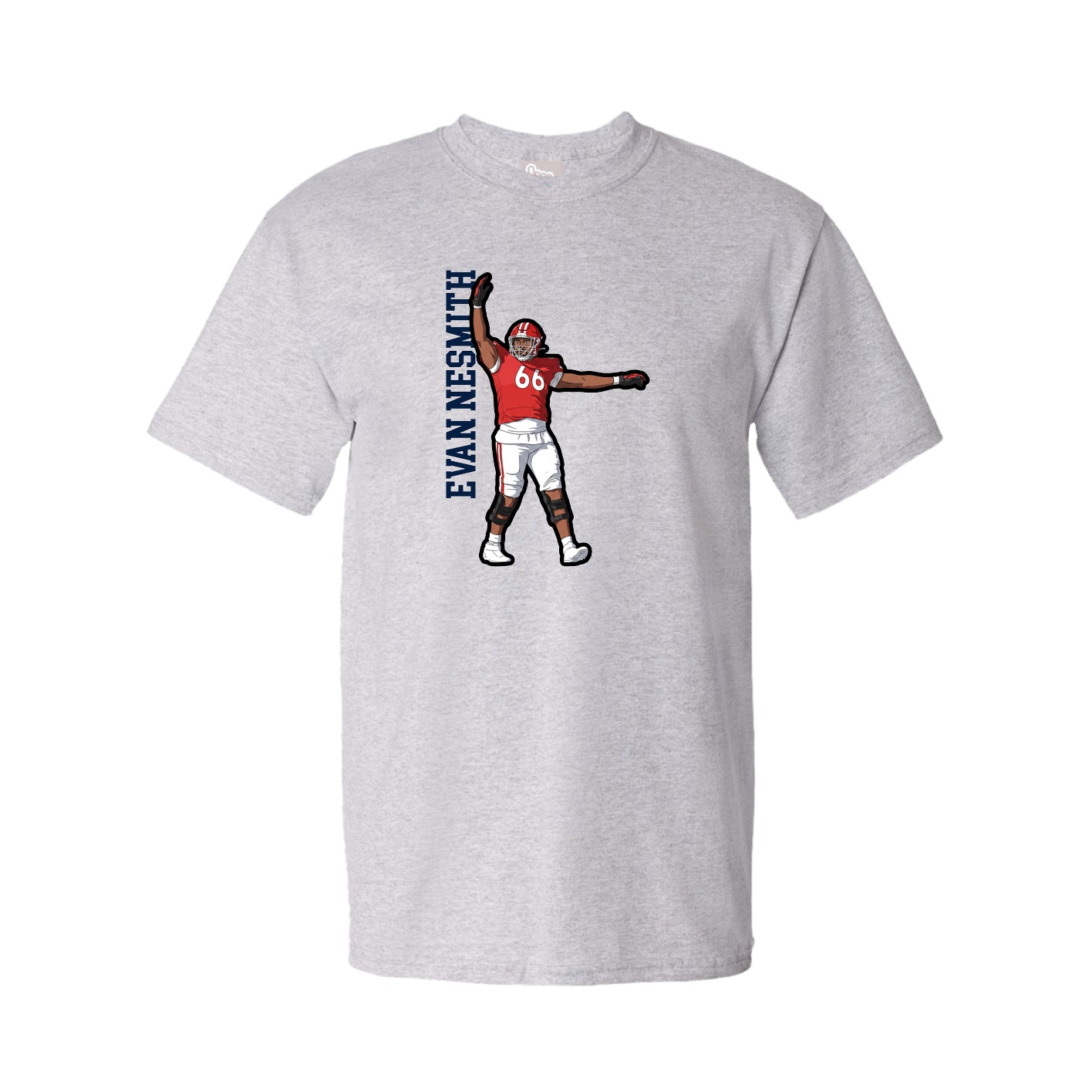 Youth Tee — Name Vertical in Grey