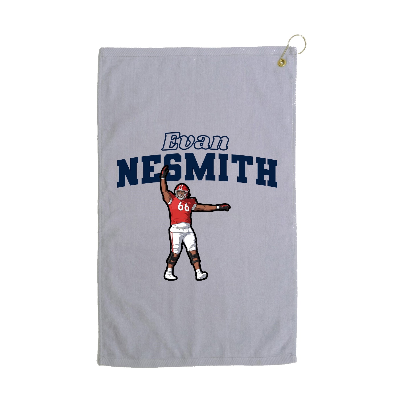 Golf Towel — Name Arch in Grey