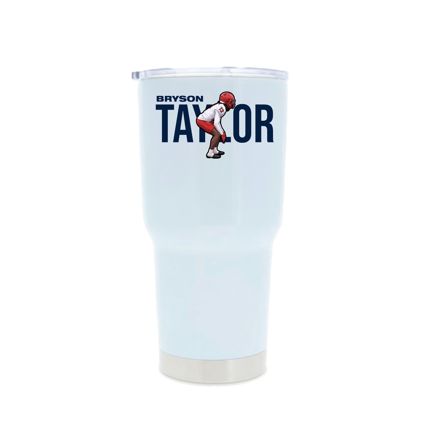 30oz Stainless Steel Tumbler — Player Name in White