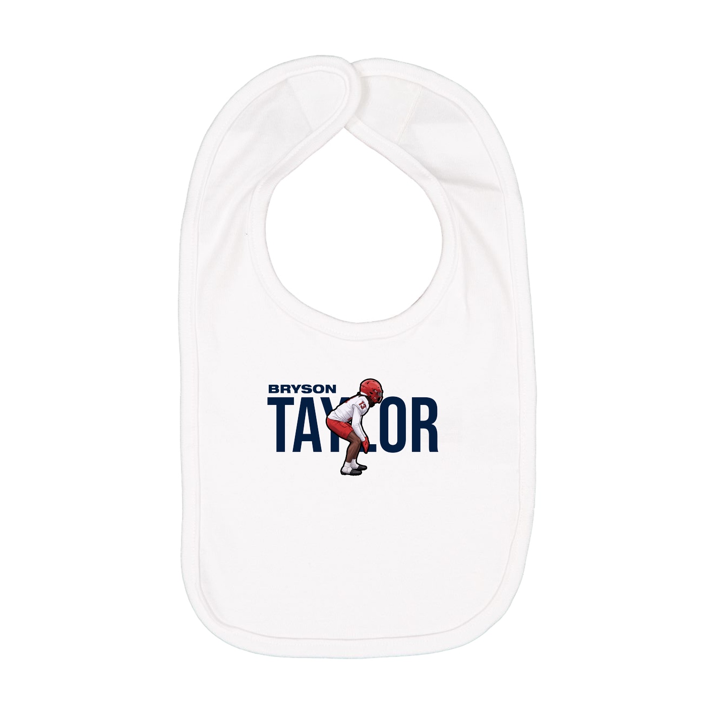 Infant Bib — Player Name in White