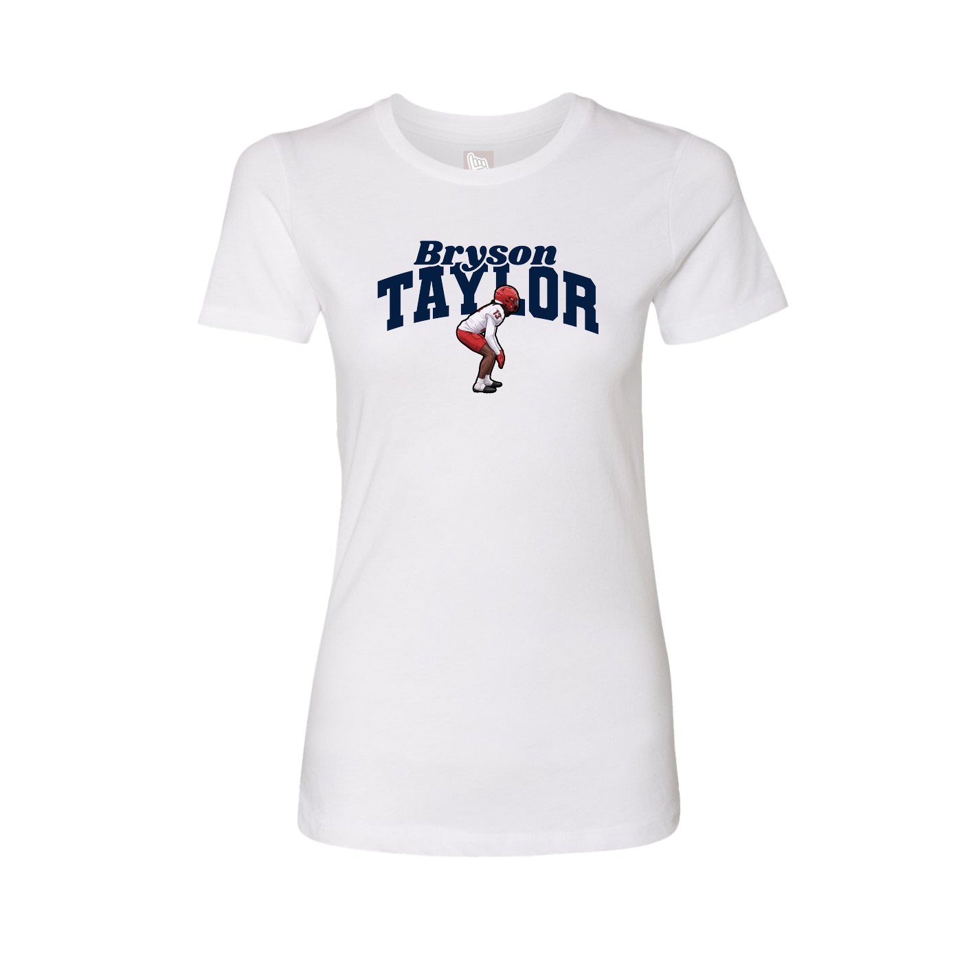 Fitted Women's Tee — Signature Arch in White