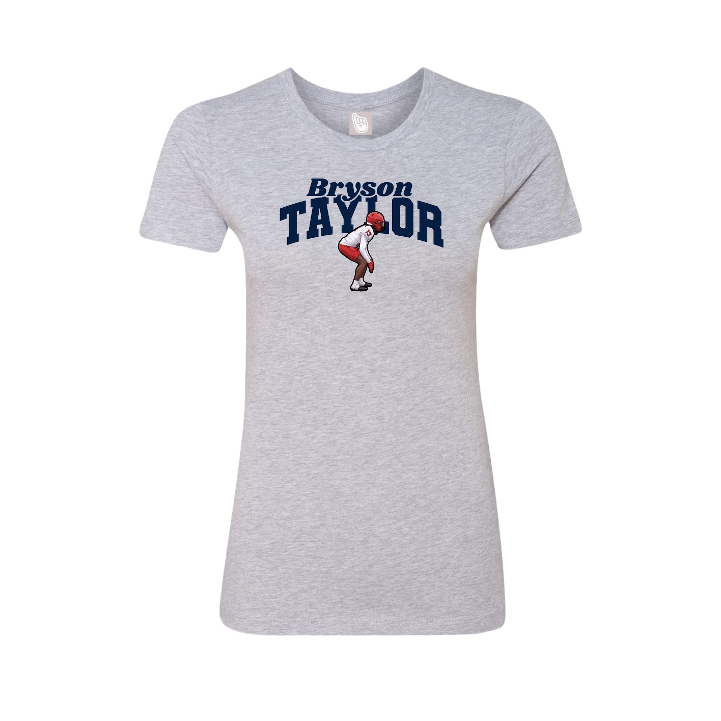 Fitted Women's Tee — Signature Arch in Grey