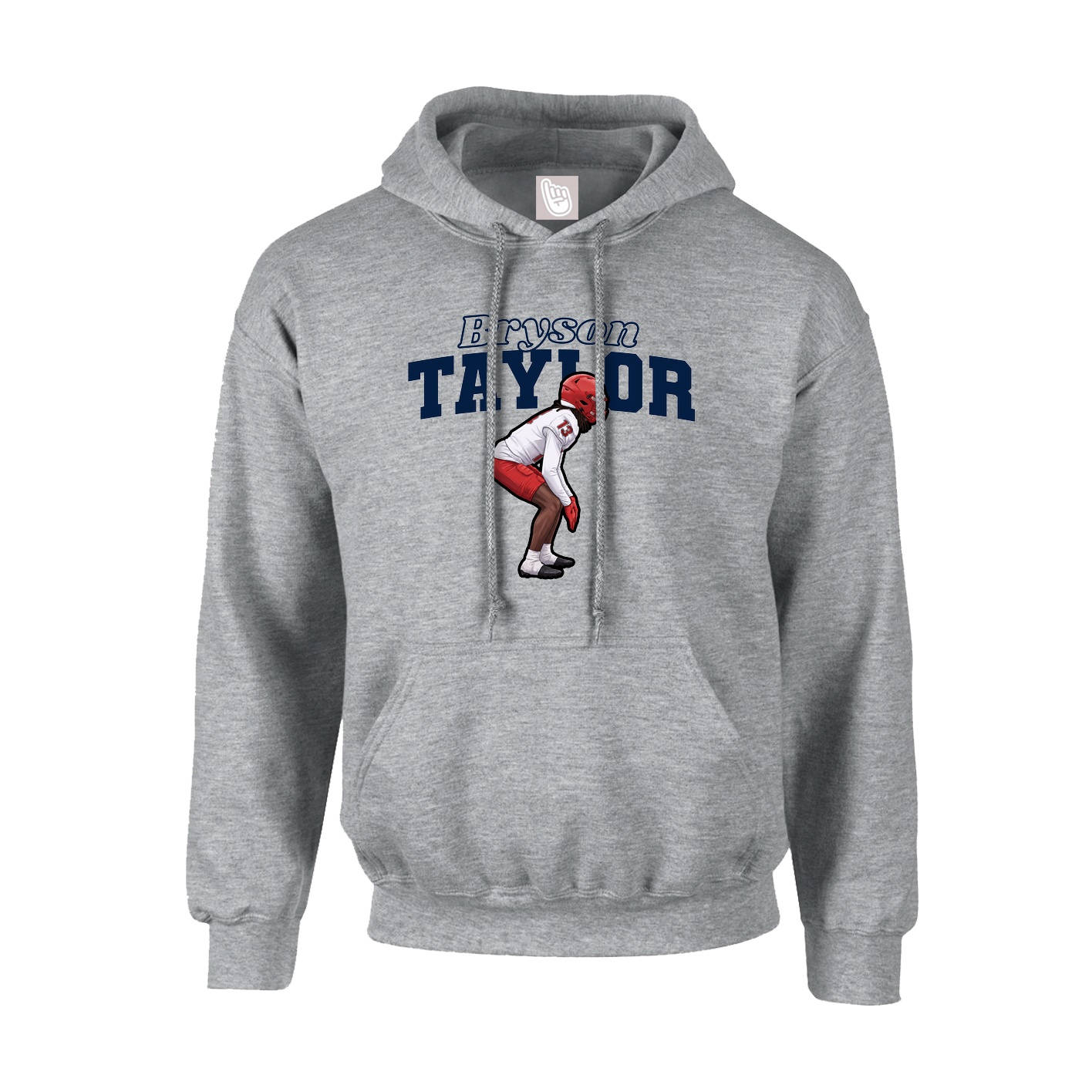 Hoodie — Name Arch in Grey