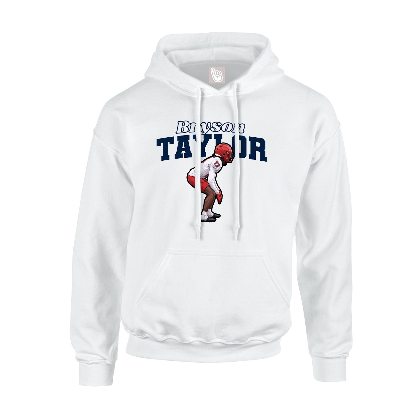 Youth Hoodie — Name Arch in White