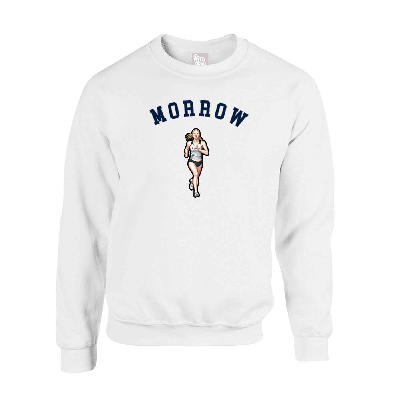 Fleece Crew — Shirsey Arch in White