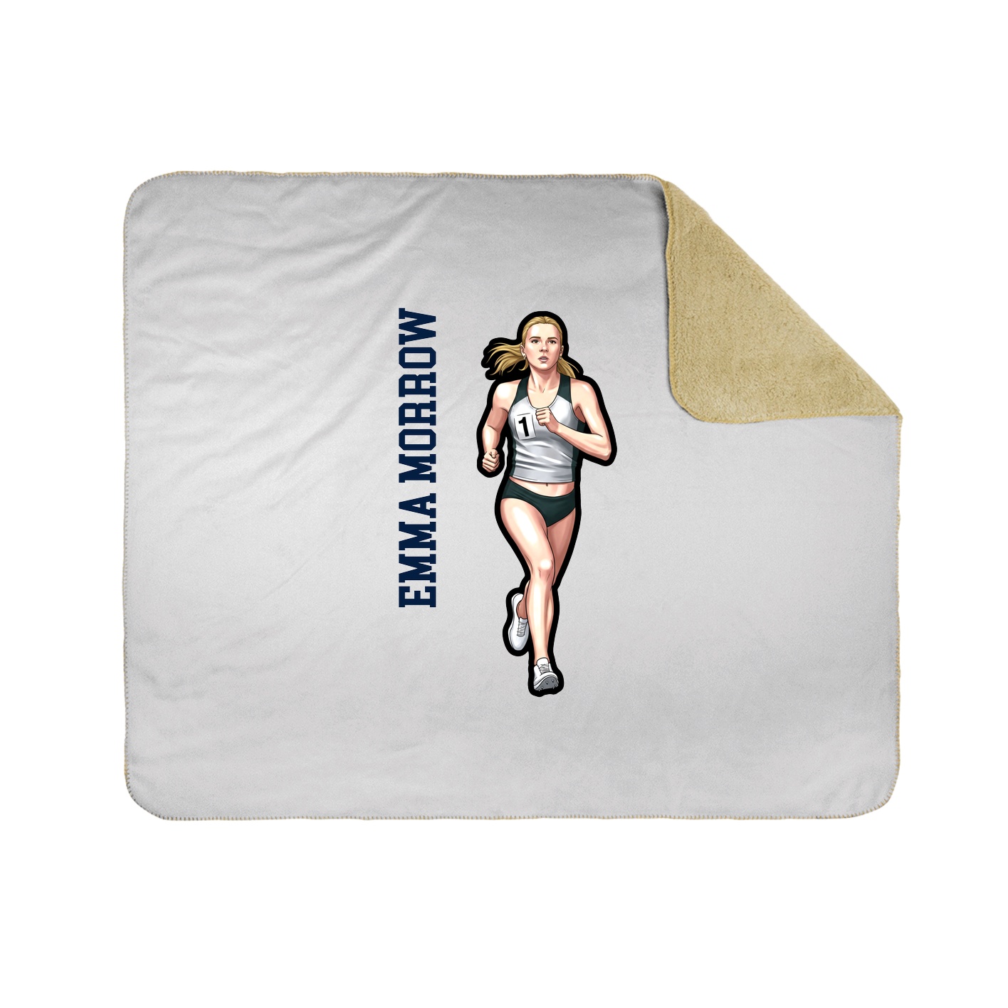 Throw Blanket — Name Vertical in White