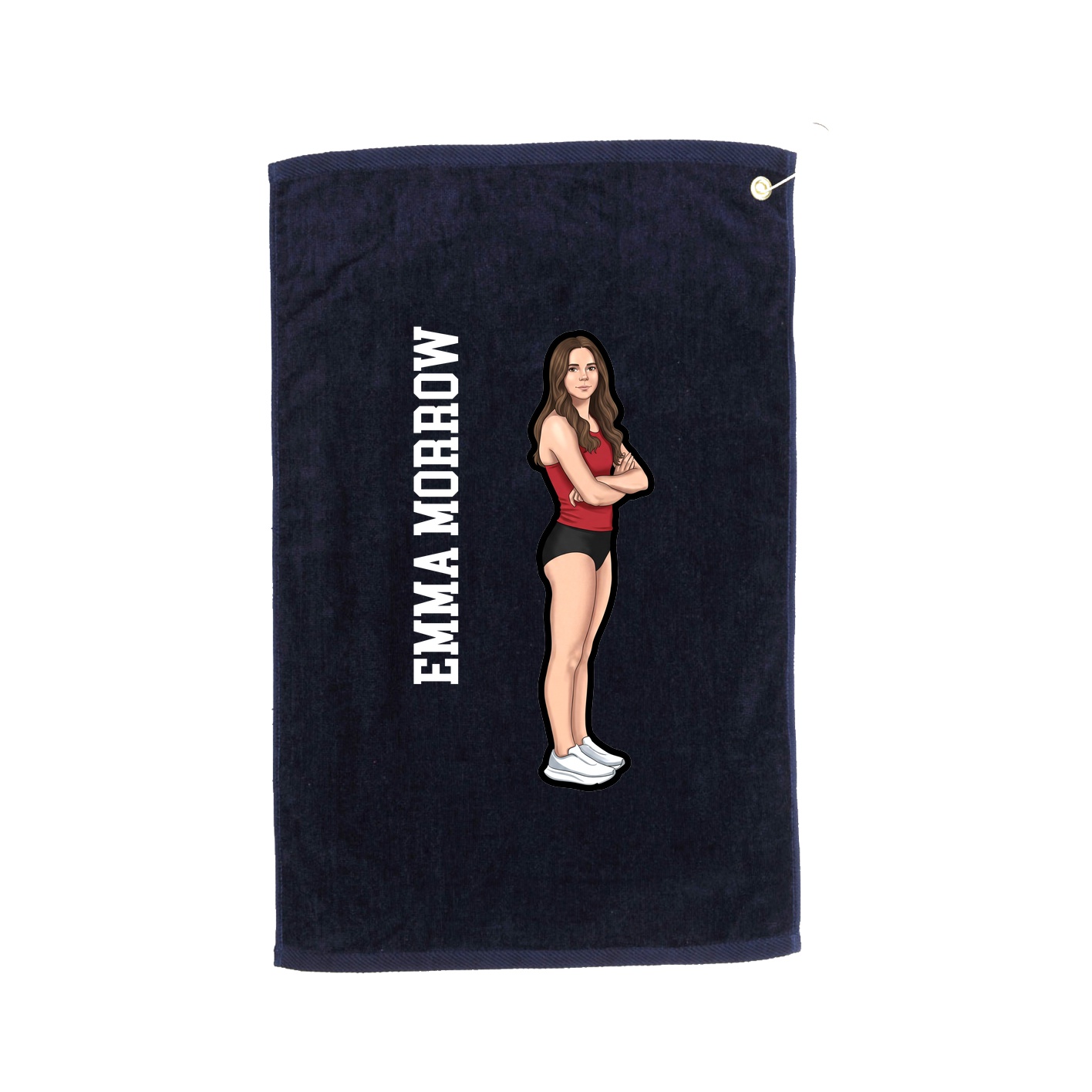 Golf Towel — Name Vertical in Navy