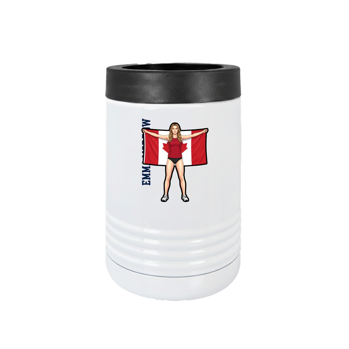 Beverage Holder — Name Vertical in White