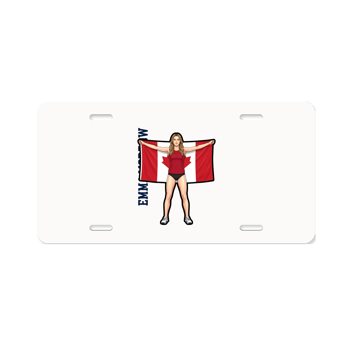 License Plate — Name Vertical in Classic