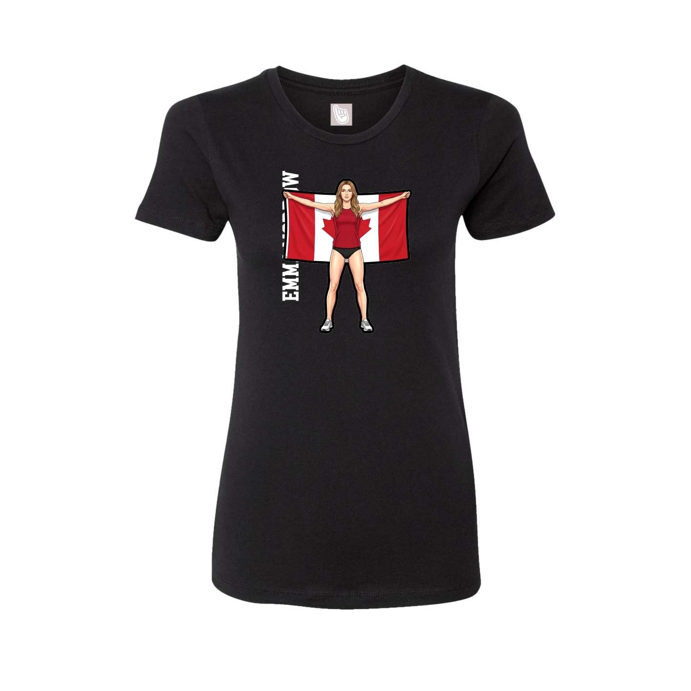 Fitted Women's Tee — Name Vertical in Black