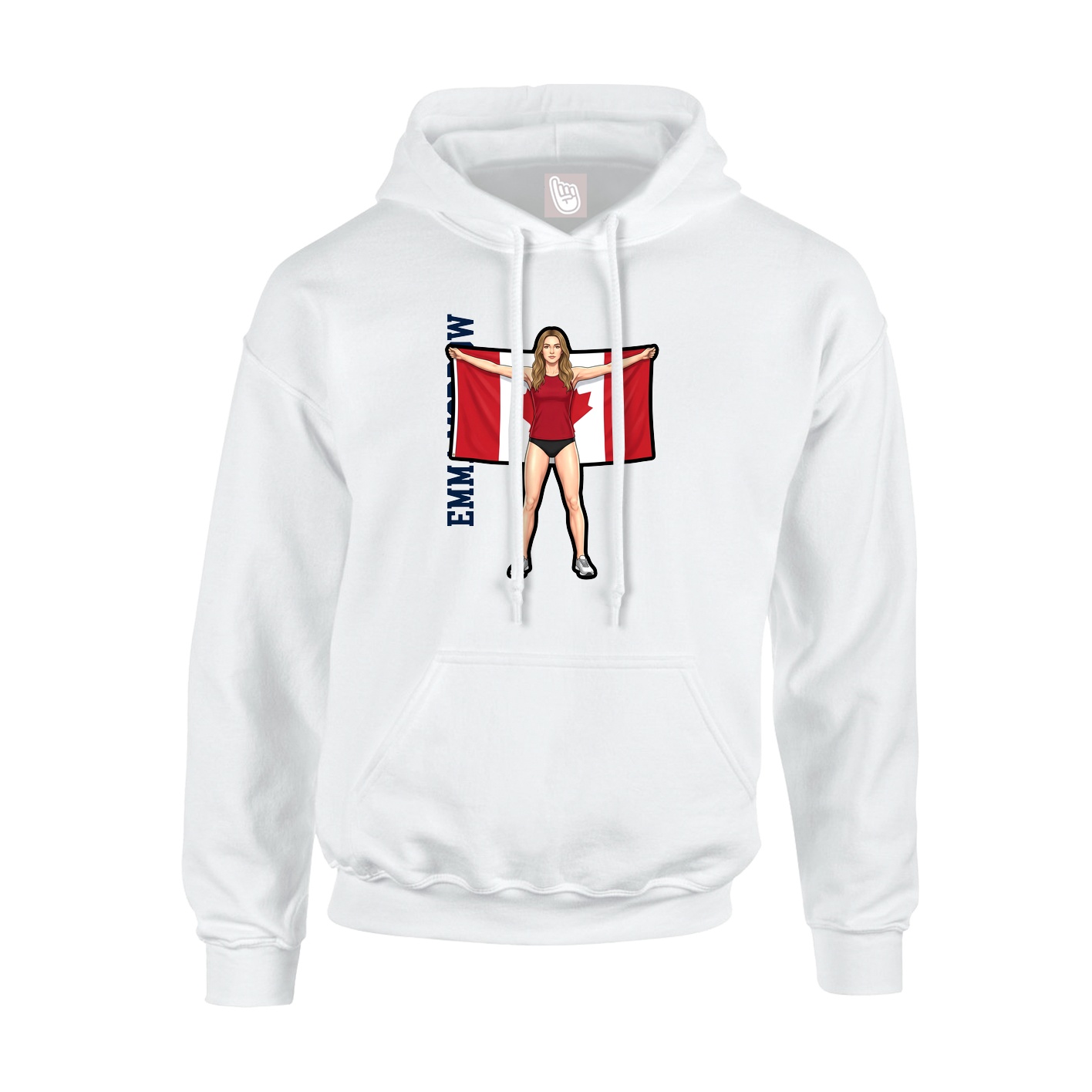 Youth Hoodie — Name Vertical in White