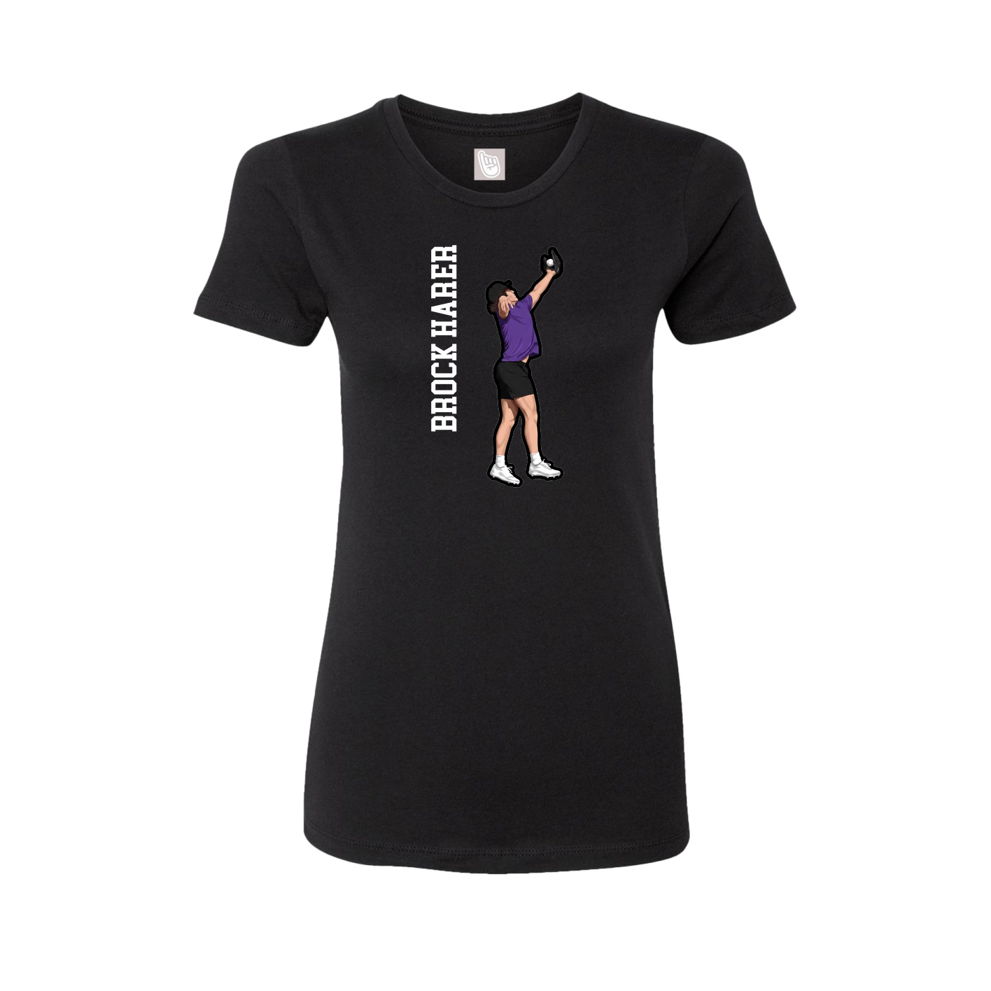 Fitted Women's Tee — Name Vertical in Black