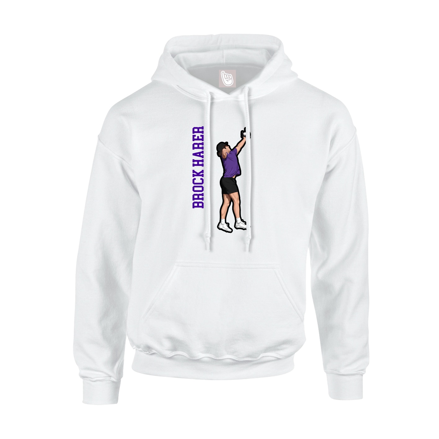Youth Hoodie — Name Vertical in White
