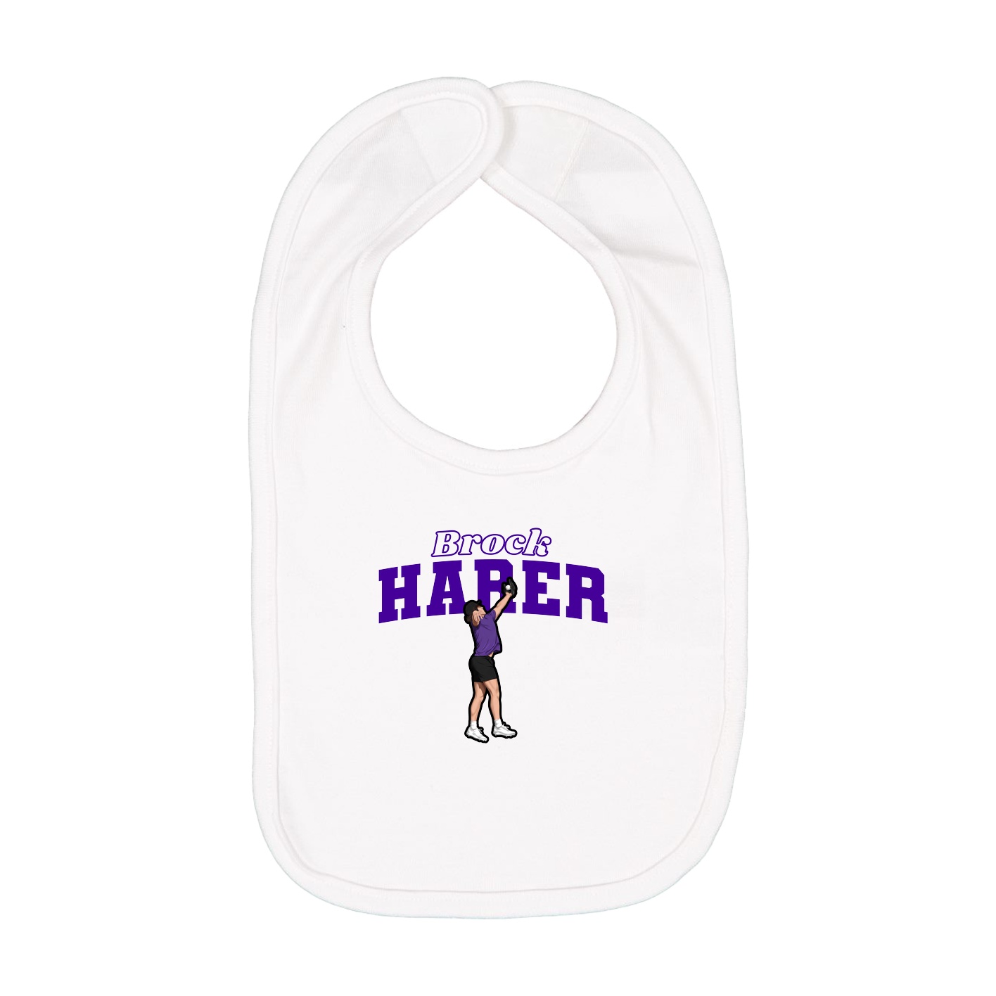 Infant Bib — Name Arch in White