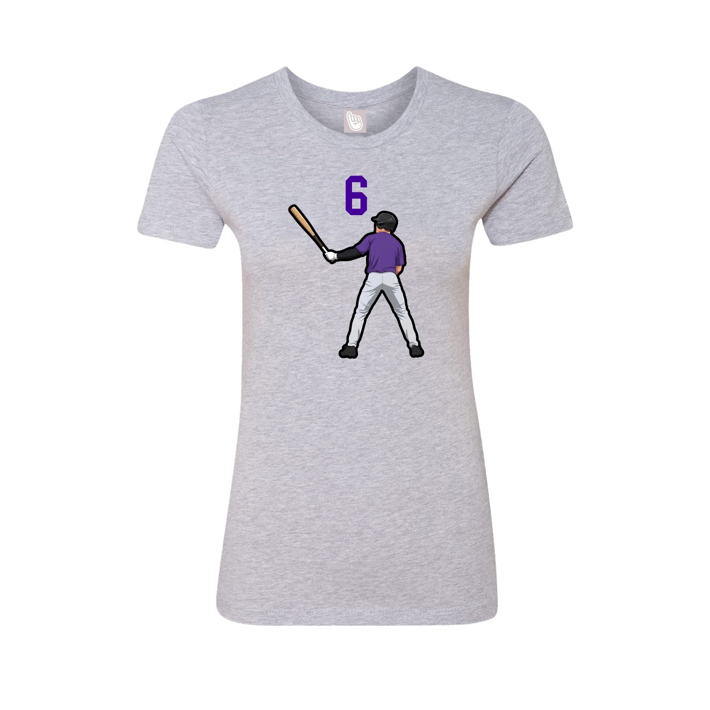 Fitted Women's Tee — Number Top in Grey