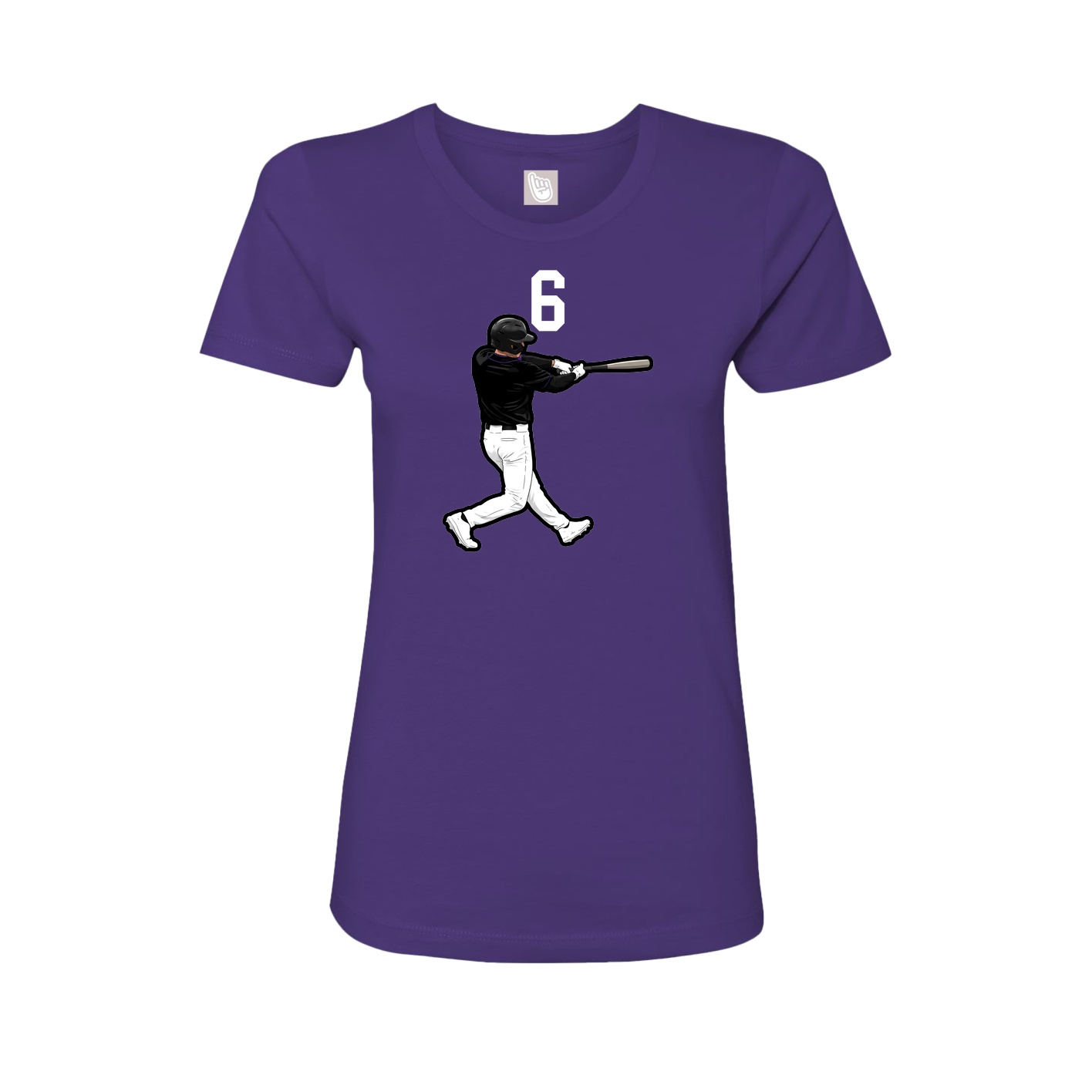 Fitted Women's Tee — Number Top in Purple