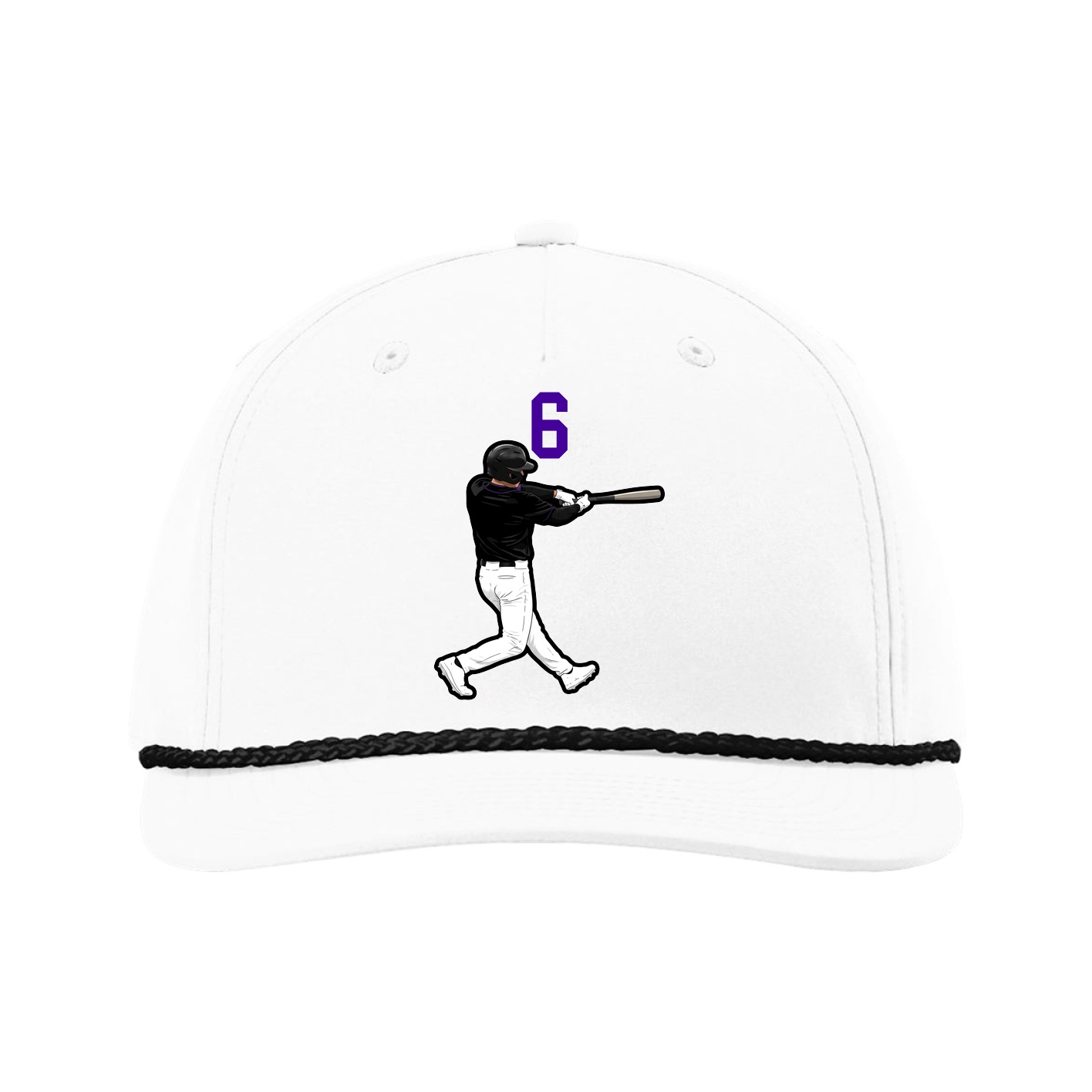Five-Panel Classic Rope Cap — Number Top in White