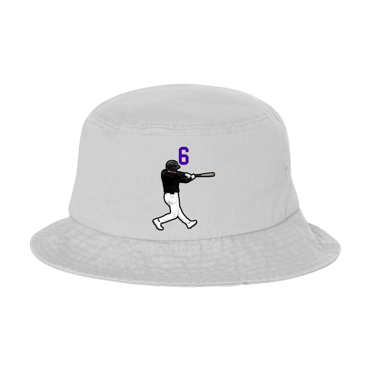 Bucket Cap — Number Top in White