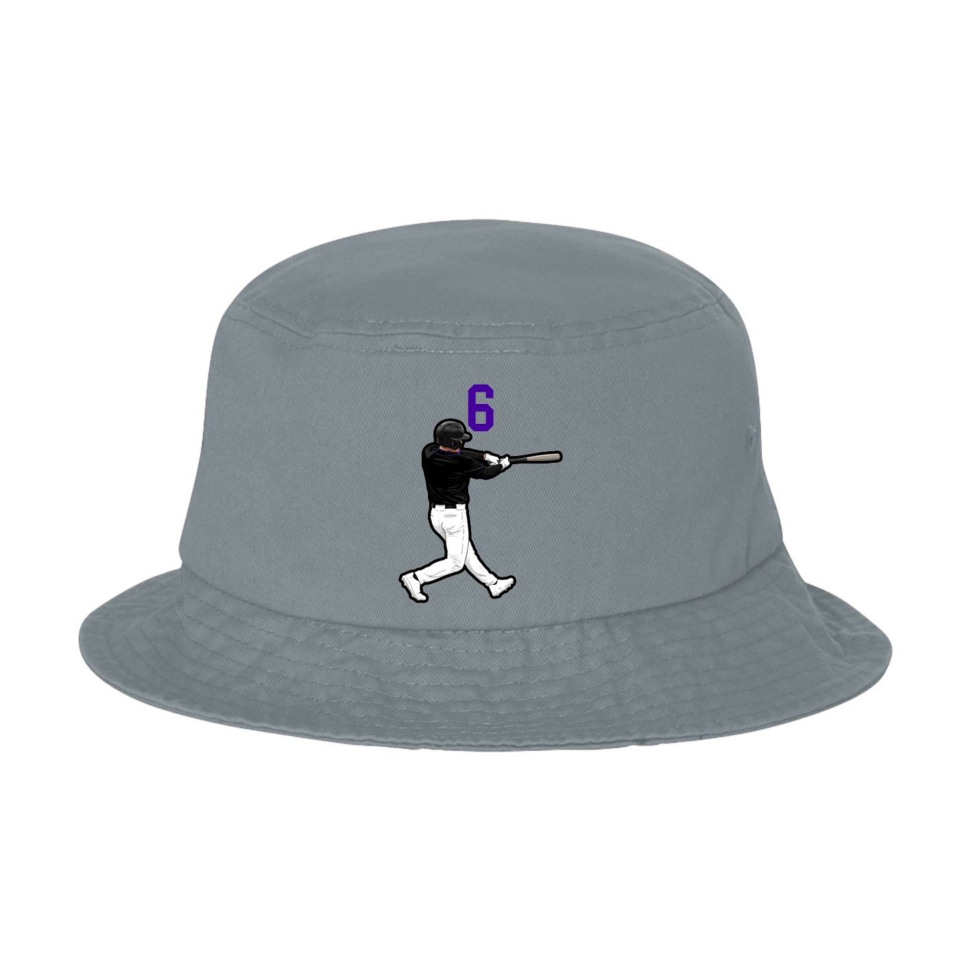 Bucket Cap — Number Top in Grey