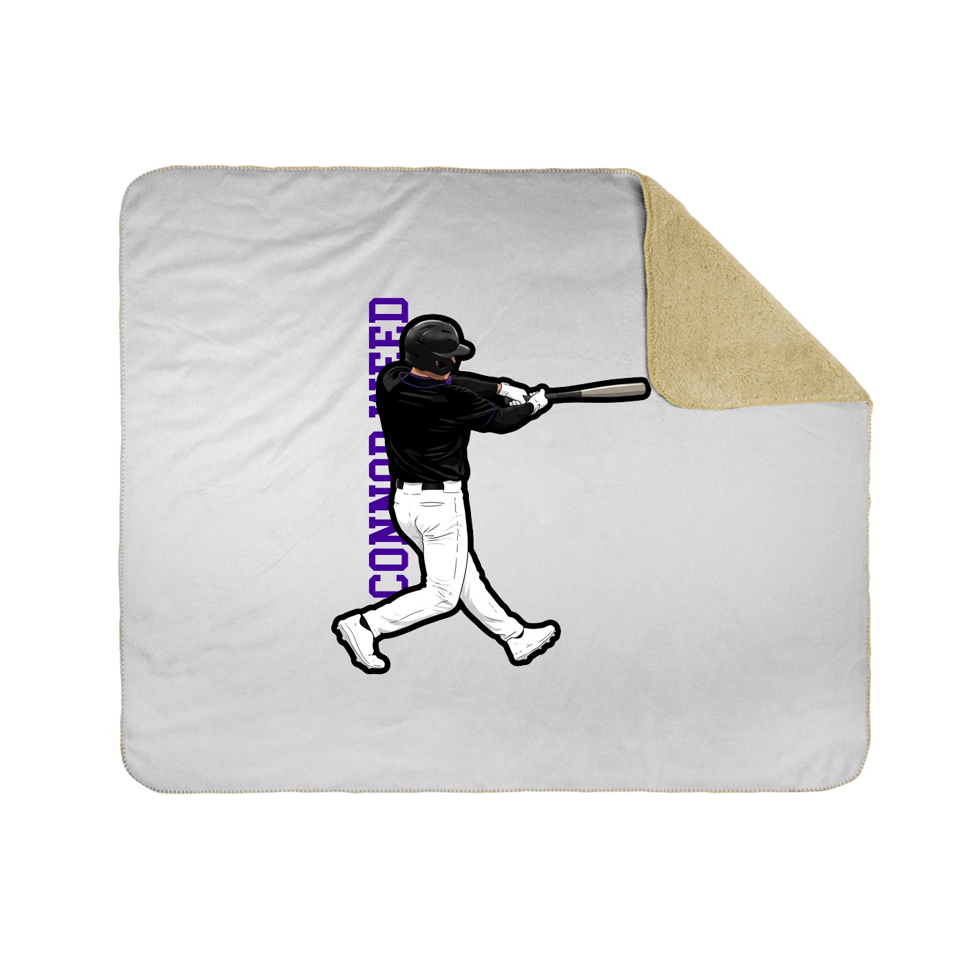 Throw Blanket — Name Vertical in White