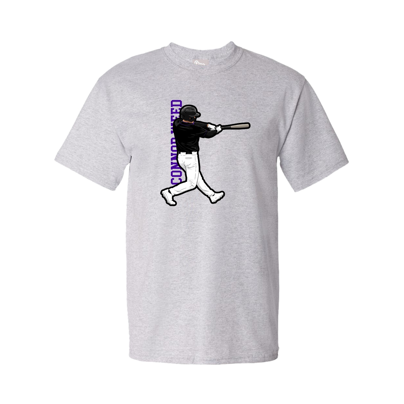 Tee — Name Vertical in Grey