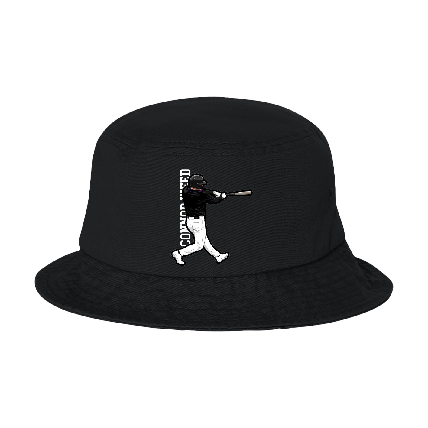 Bucket Cap — Name Vertical in Black