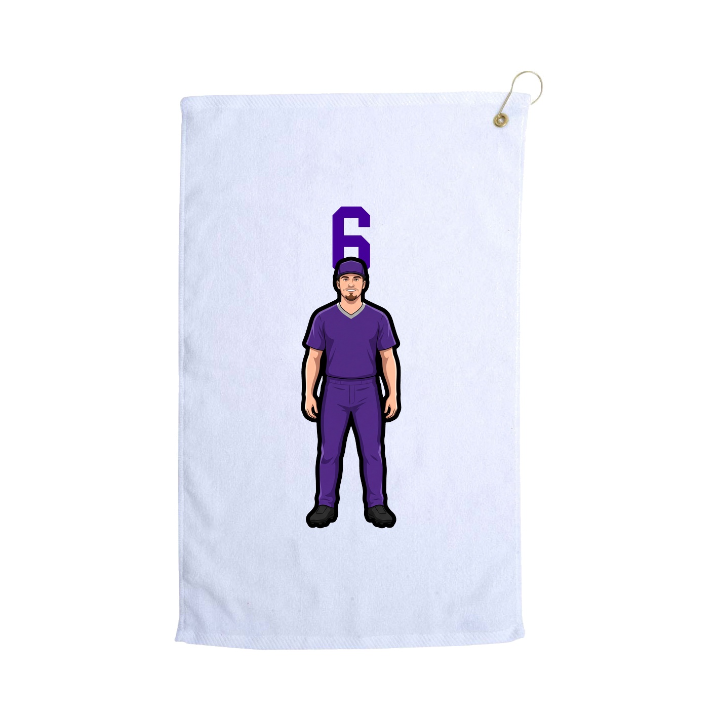 Golf Towel — Number Top in White