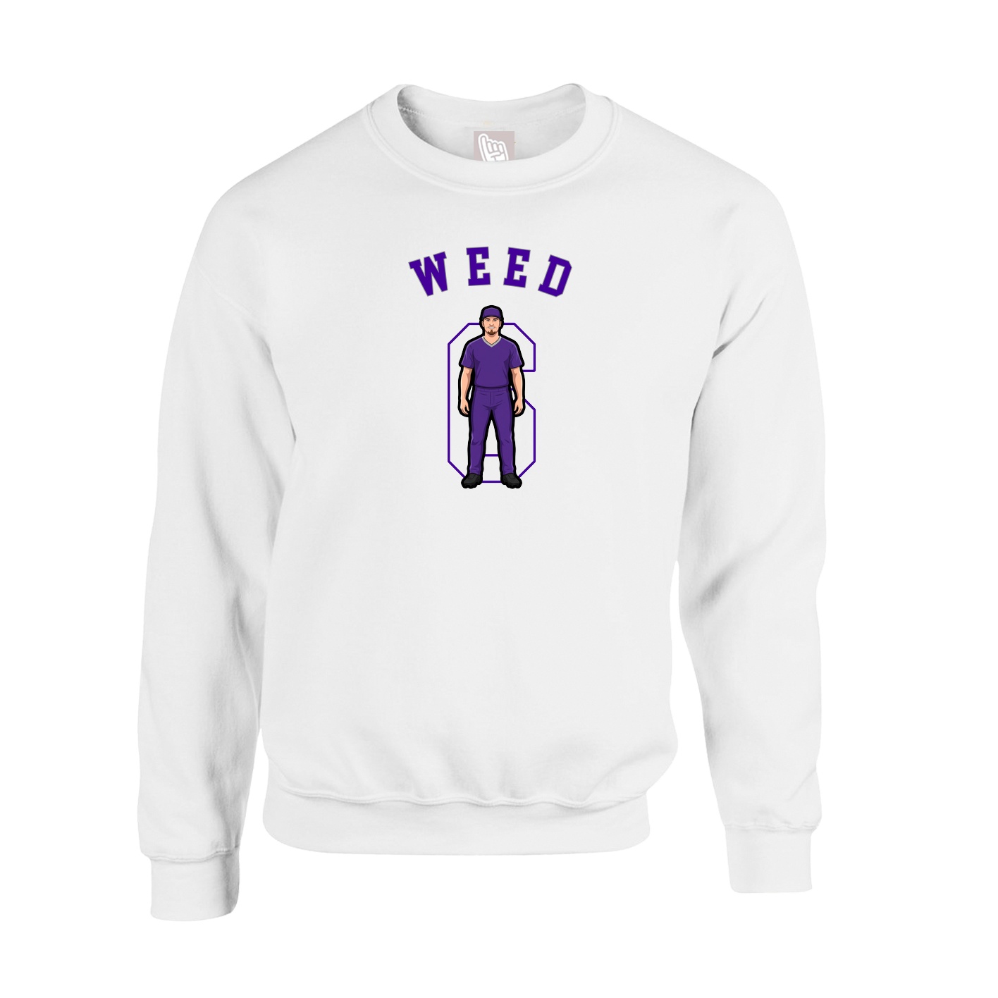 Fleece Crew — Shirsey Arch in White