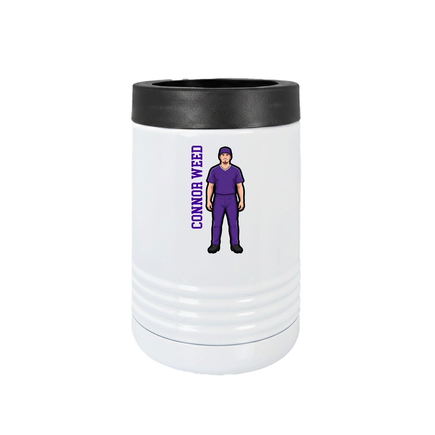 Beverage Holder — Name Vertical in White