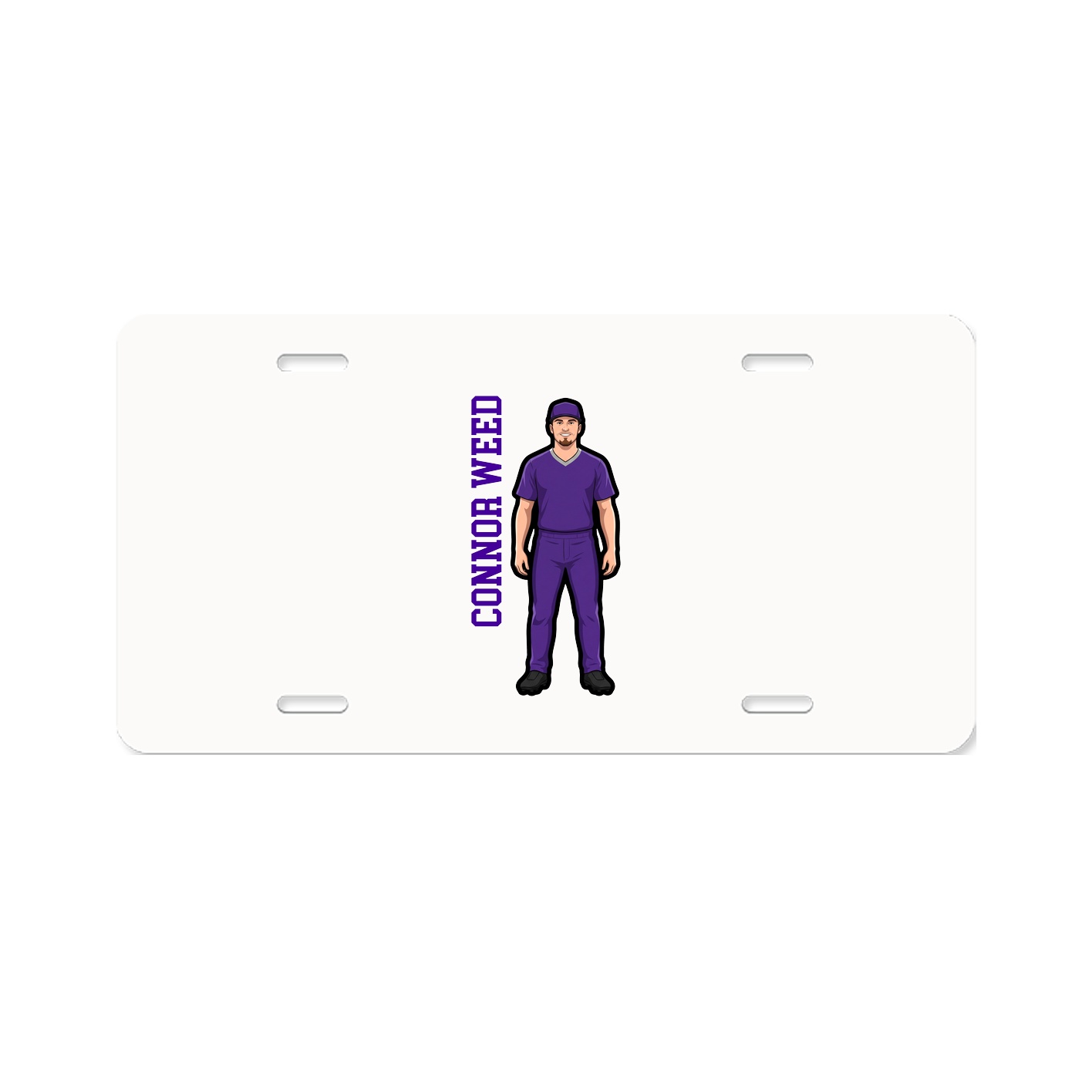 License Plate — Name Vertical in Classic