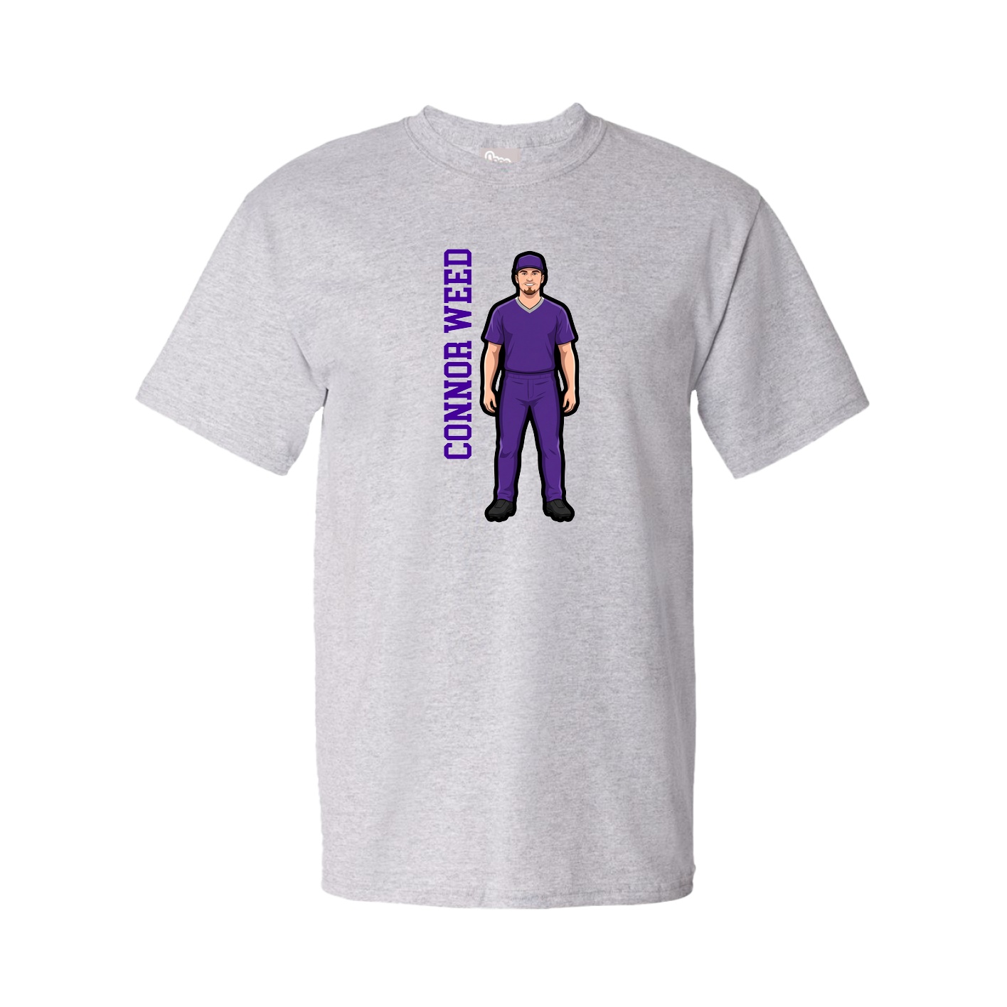 Tee — Name Vertical in Grey