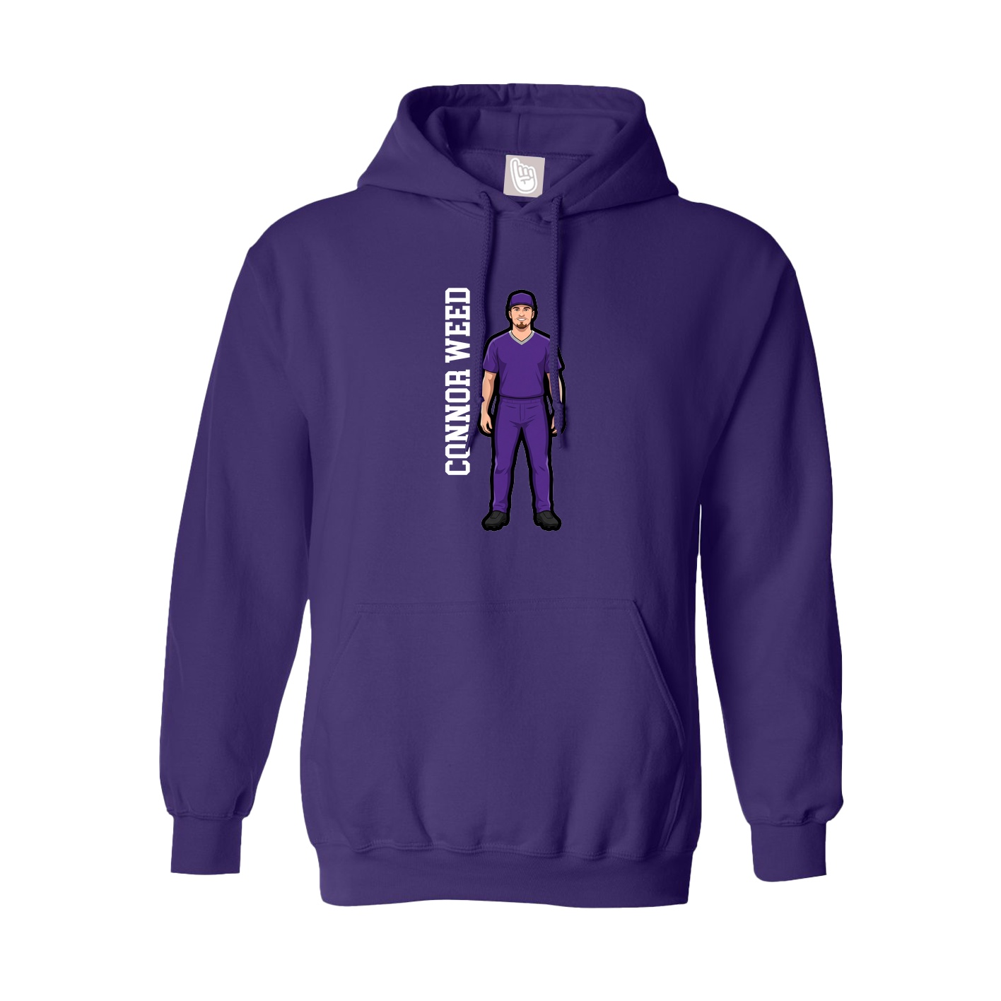 Youth Hoodie — Name Vertical in Purple