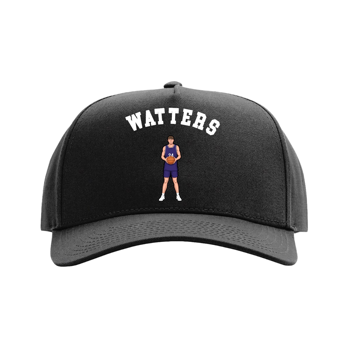 Full Fabric Five-Panel Champ Cap — Shirsey Arch in Black